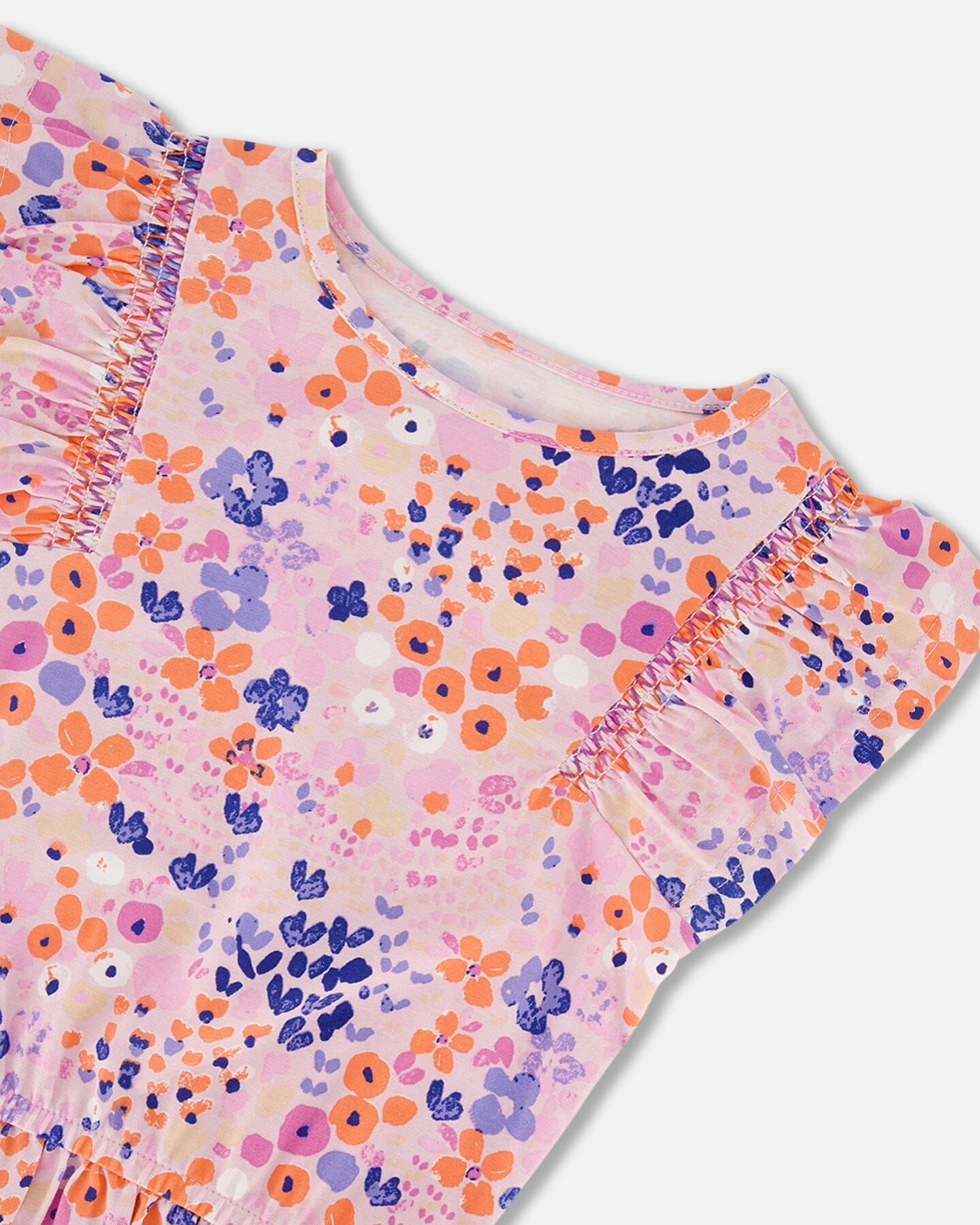 Organic Cotton Tunic Lavender Printed Fields Flowers