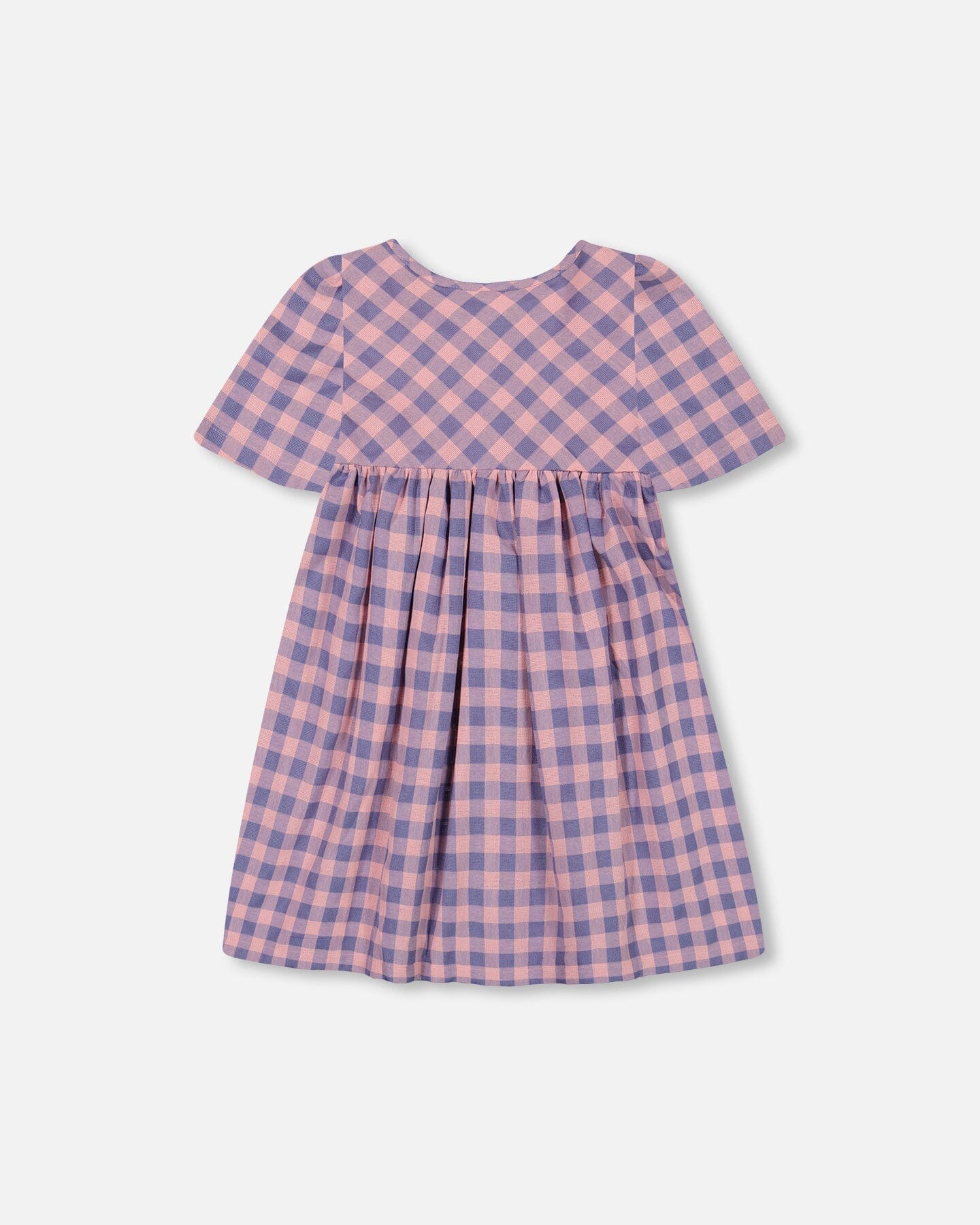 Button Front Dress With Pockets Plaid Pink And Blue