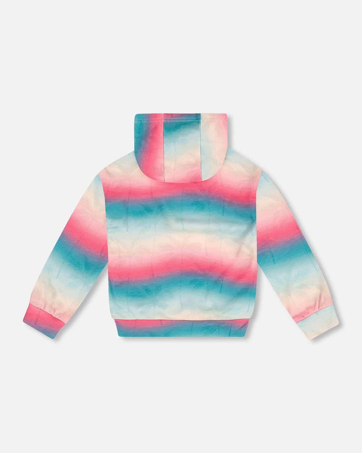 French Terry Hooded Sweatshirt Printed Tie Dye Waves