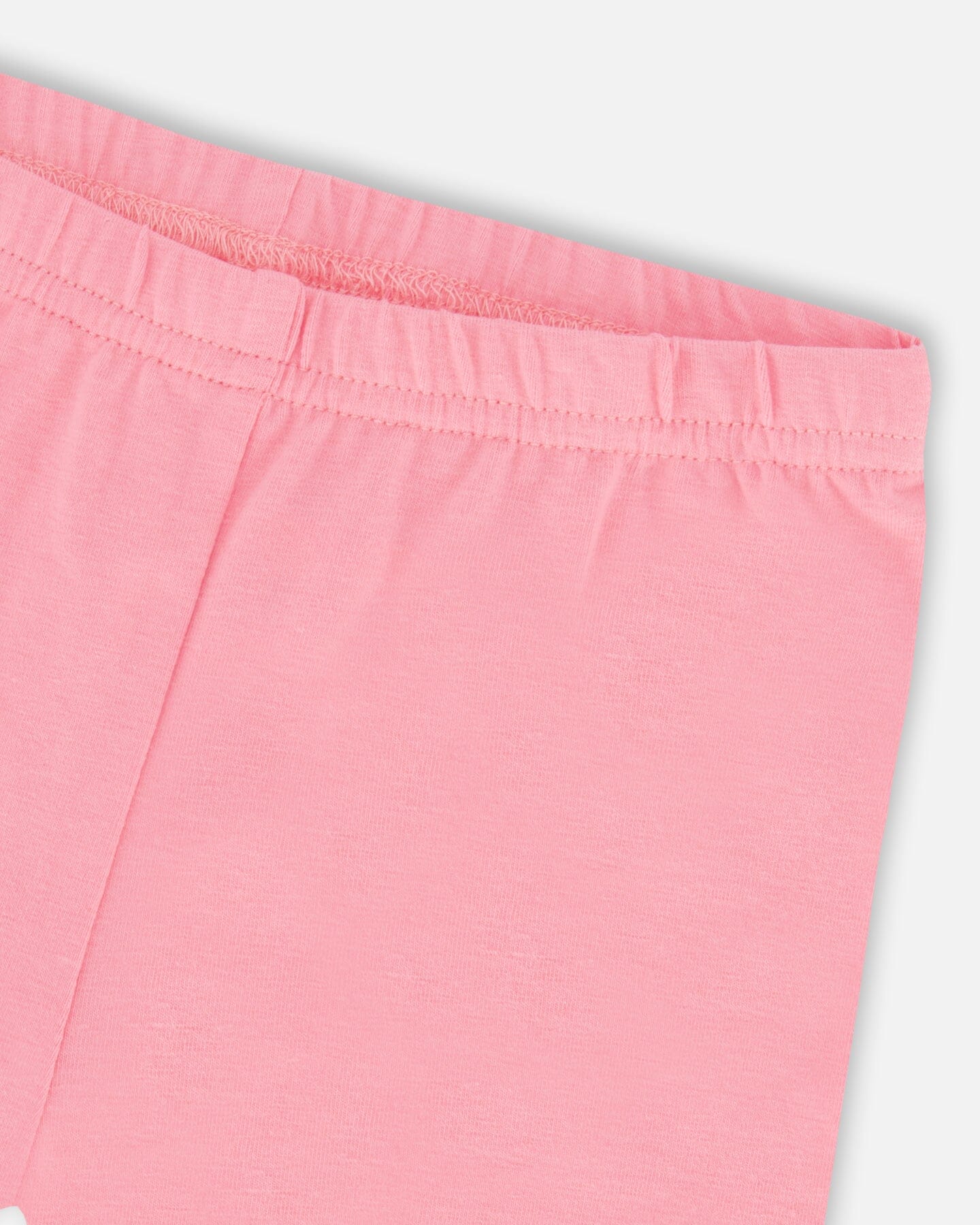 Organic Cotton Short Leggings With Crochet Trim Bubble Gum Pink