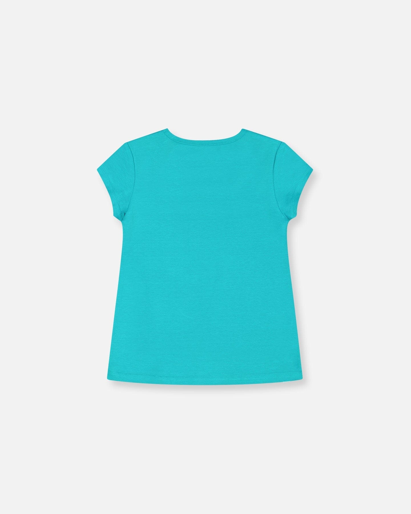 Organic Cotton Tee With Print Turquoise