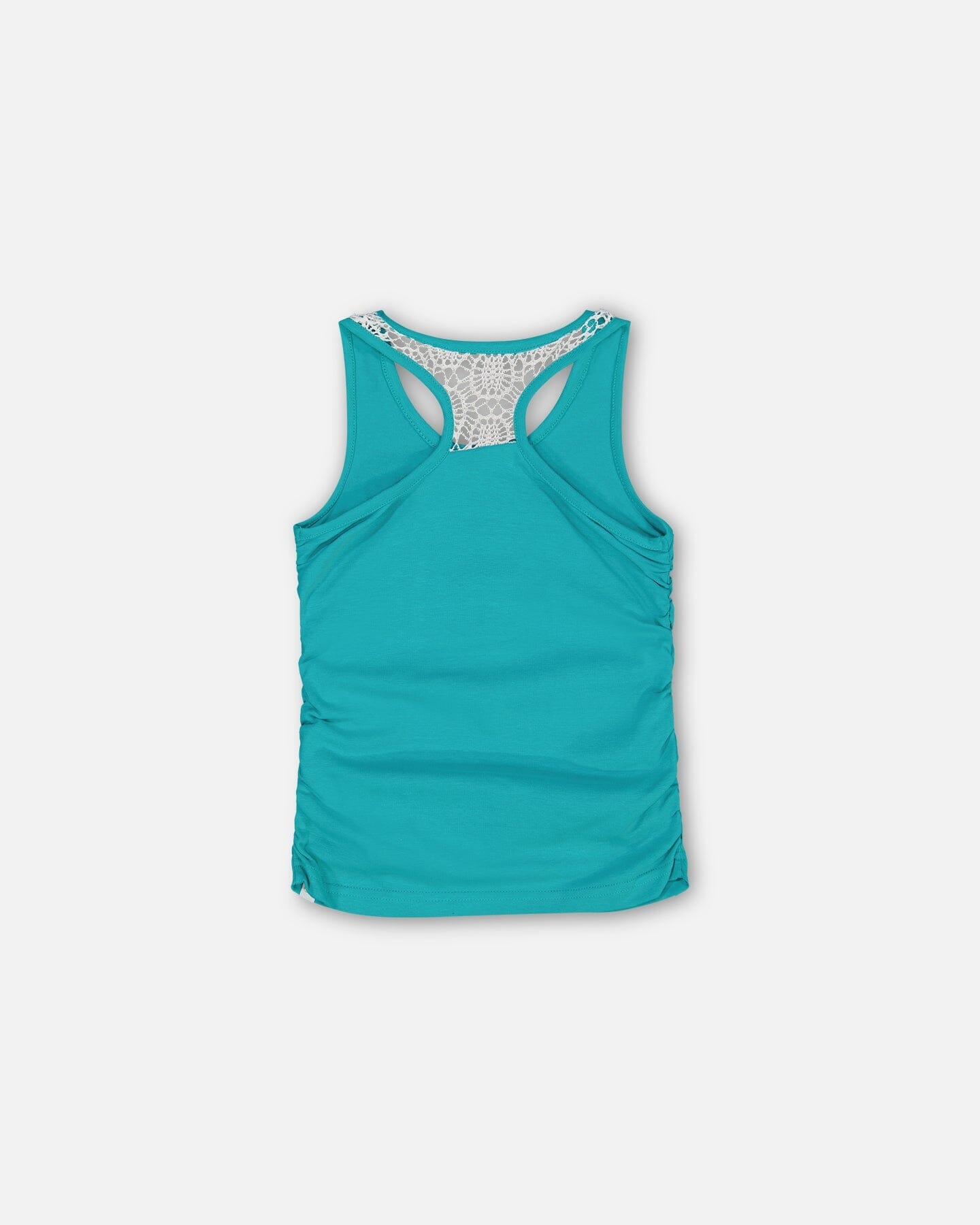 Organic Cotton Gathered Tank Top Turquoise