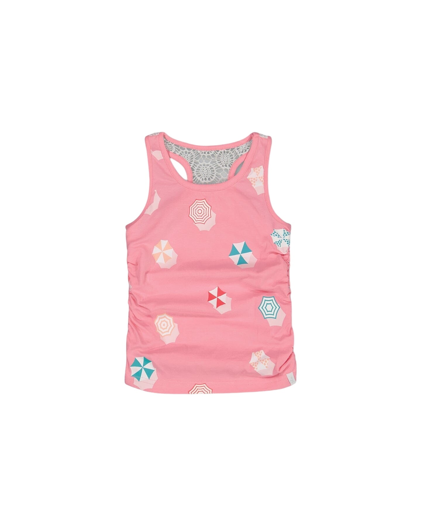 Organic Cotton Gathered Tank Top Bubble Gum Pink