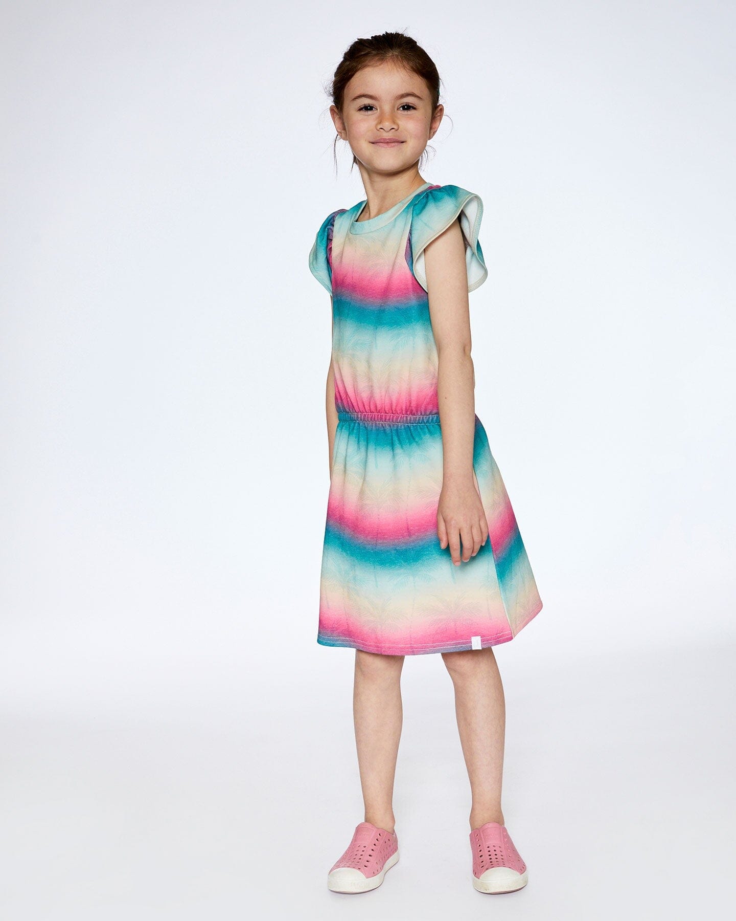 French Terry Dress Printed Tie Dye Waves