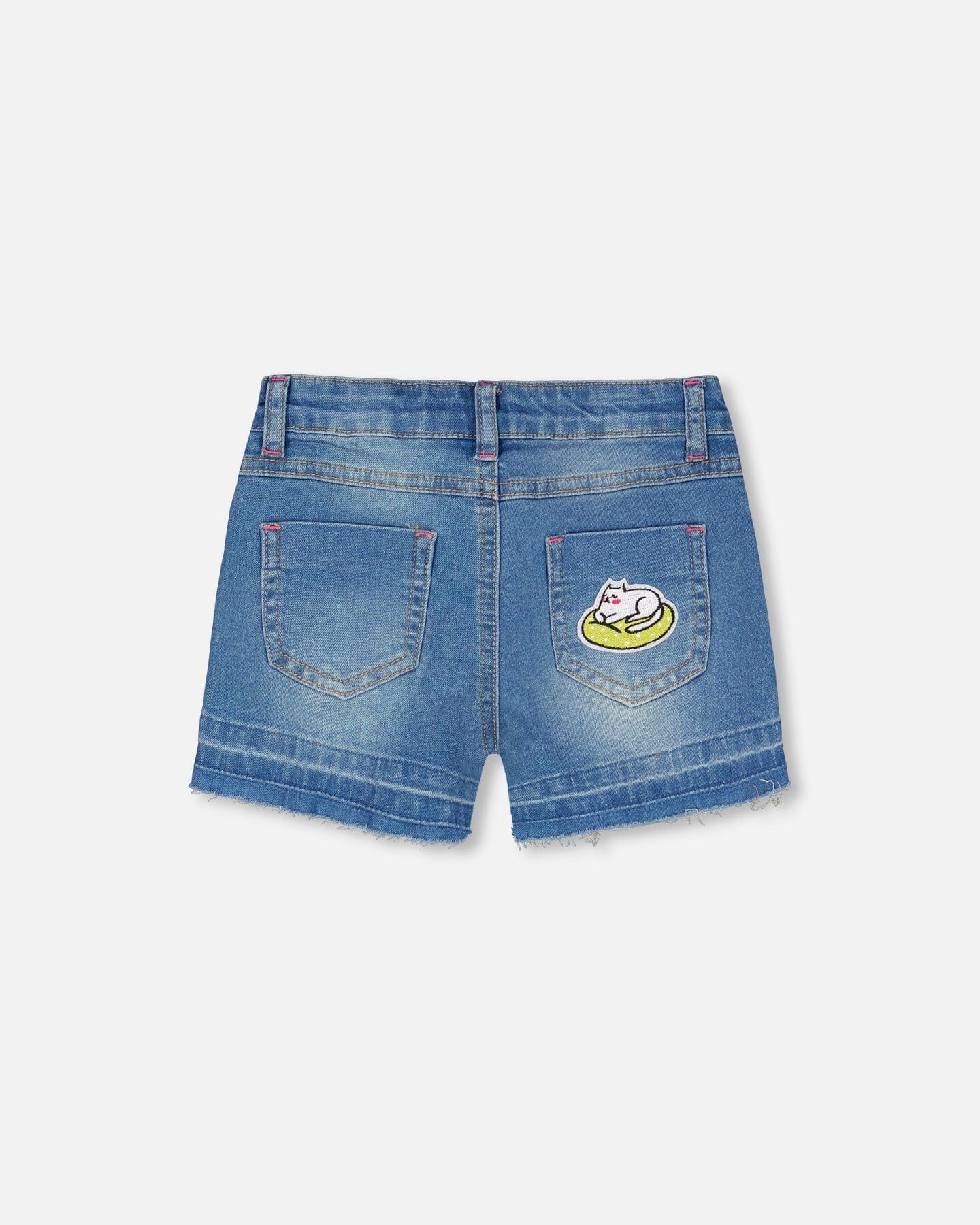 Blue Jean Short With Funny Patches