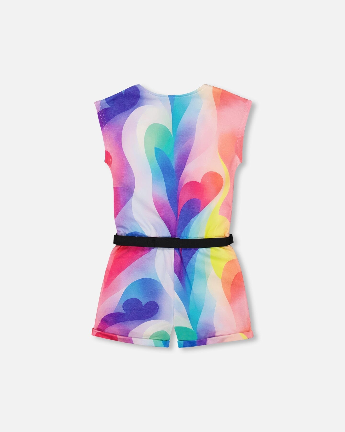 French Terry Jumpsuit Printed Rainbow Heart