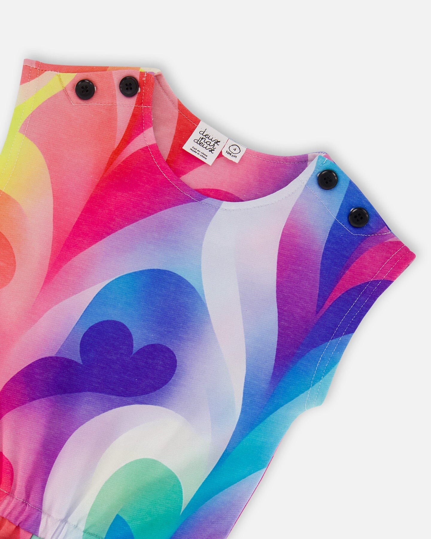 French Terry Jumpsuit Printed Rainbow Heart