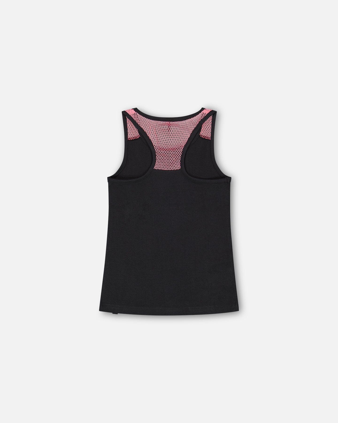 Organic Cotton Tank Top With Mesh Back Black