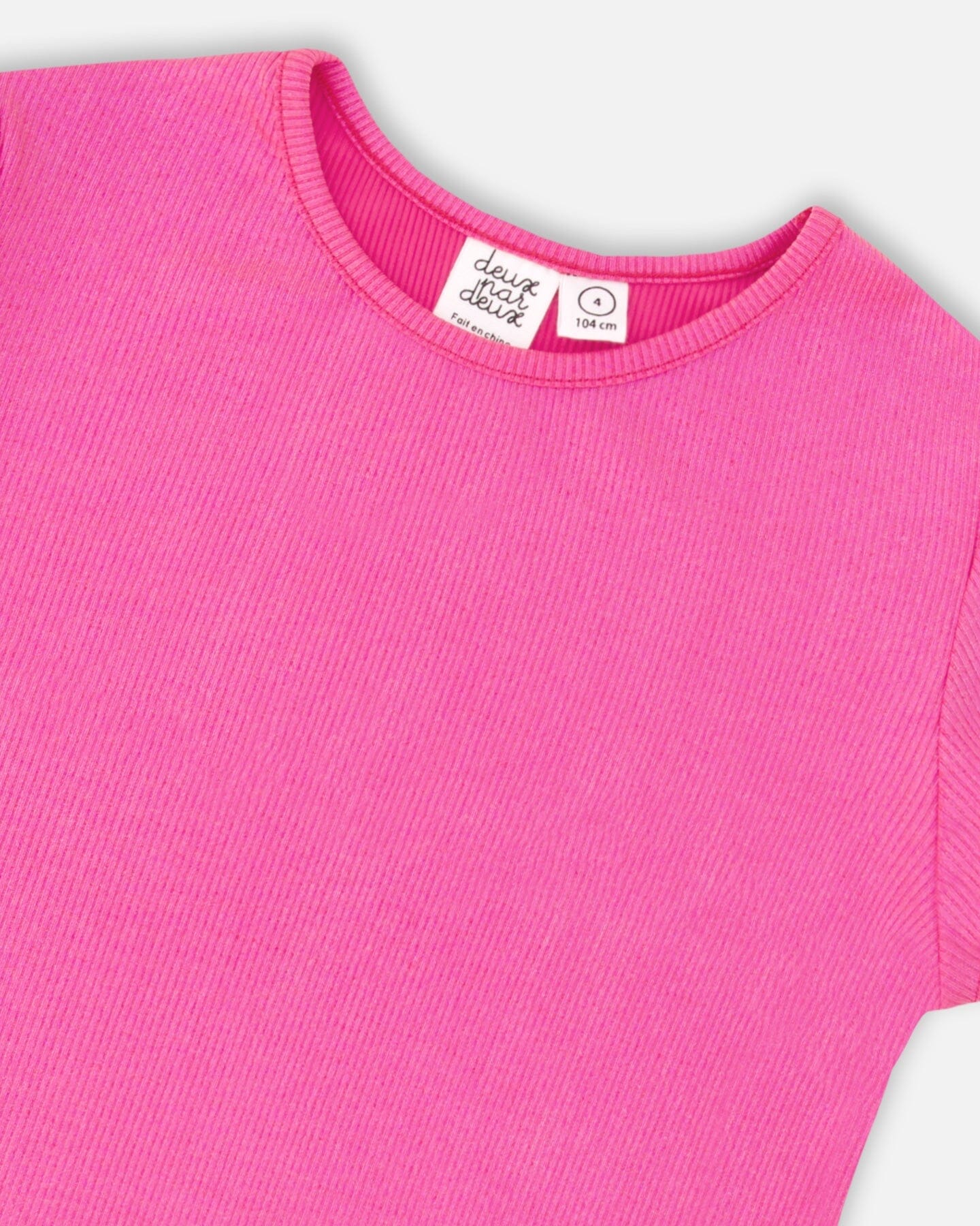 Bright Shiny Rib T-shirt Fuchsia Pink