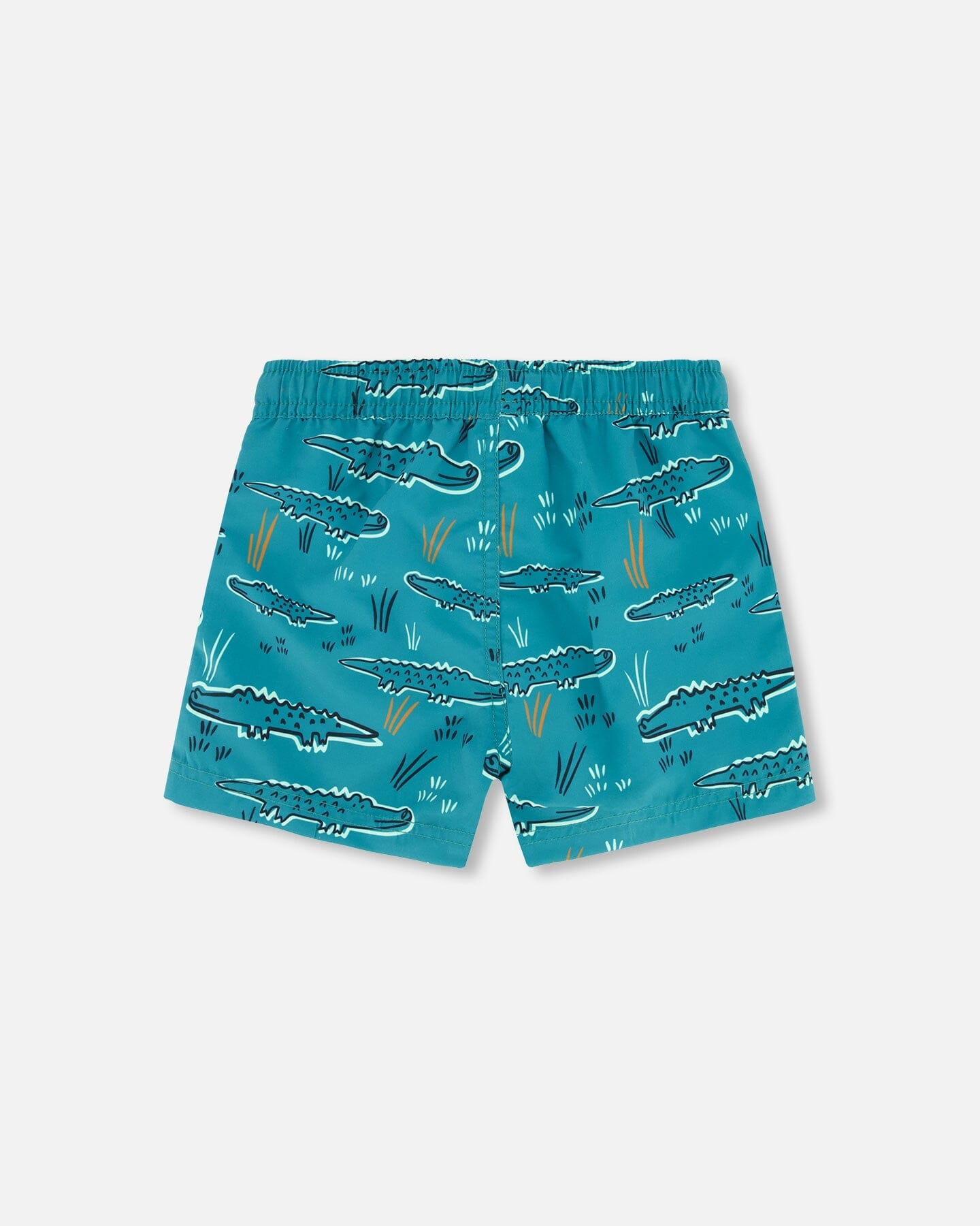 Mid-thigh Boardshort Green Crocodile Print