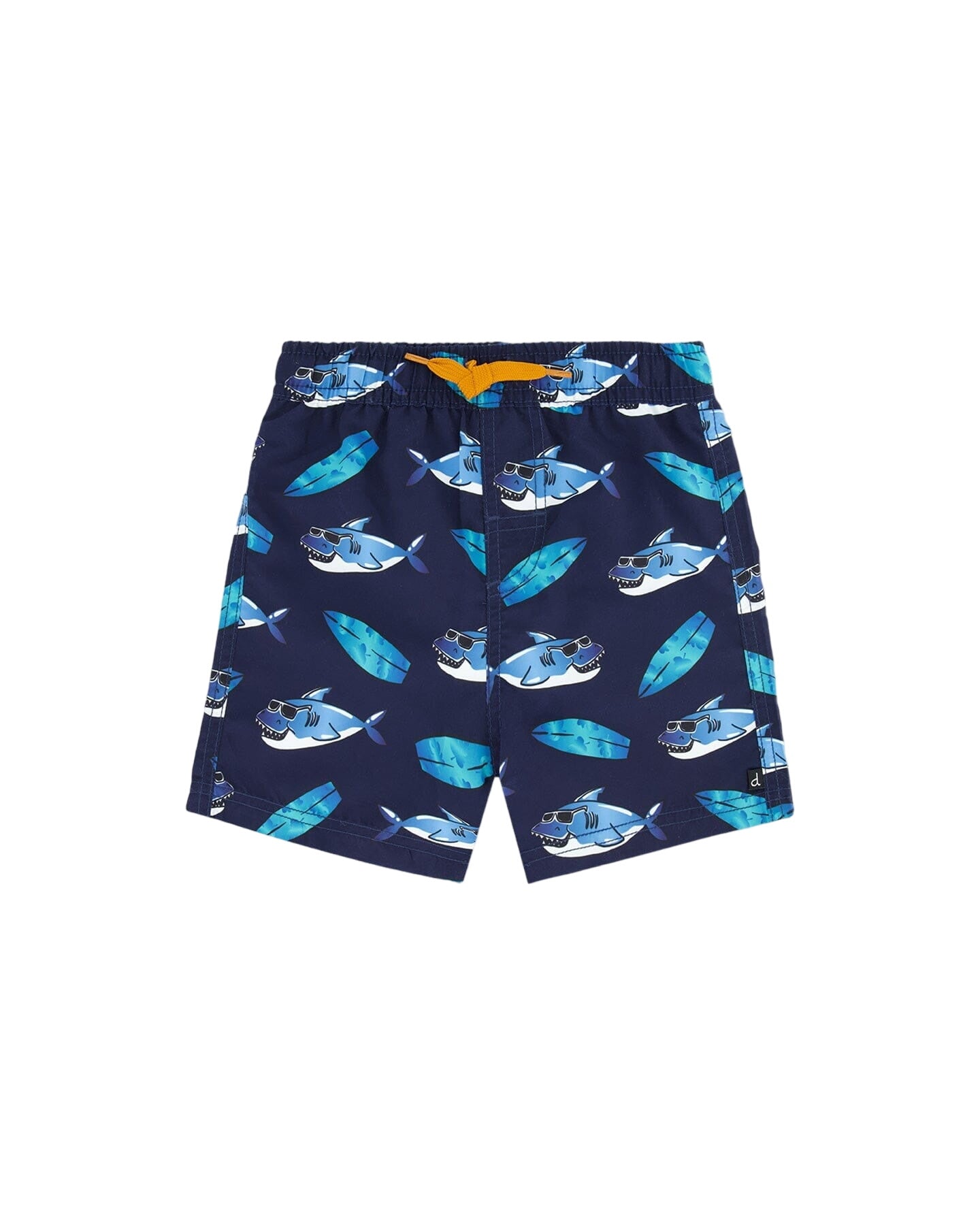 Boardshort Above The Knee Shark Print Navy