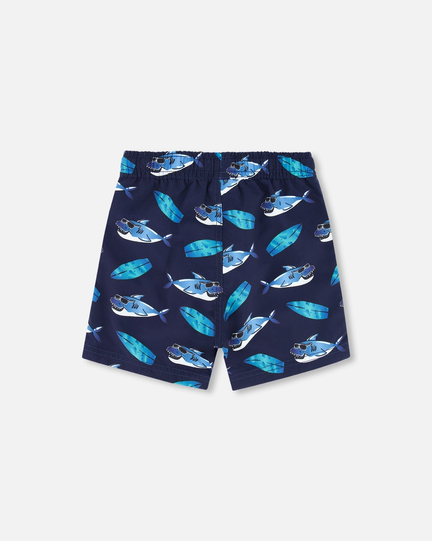 Boardshort Above The Knee Shark Print Navy