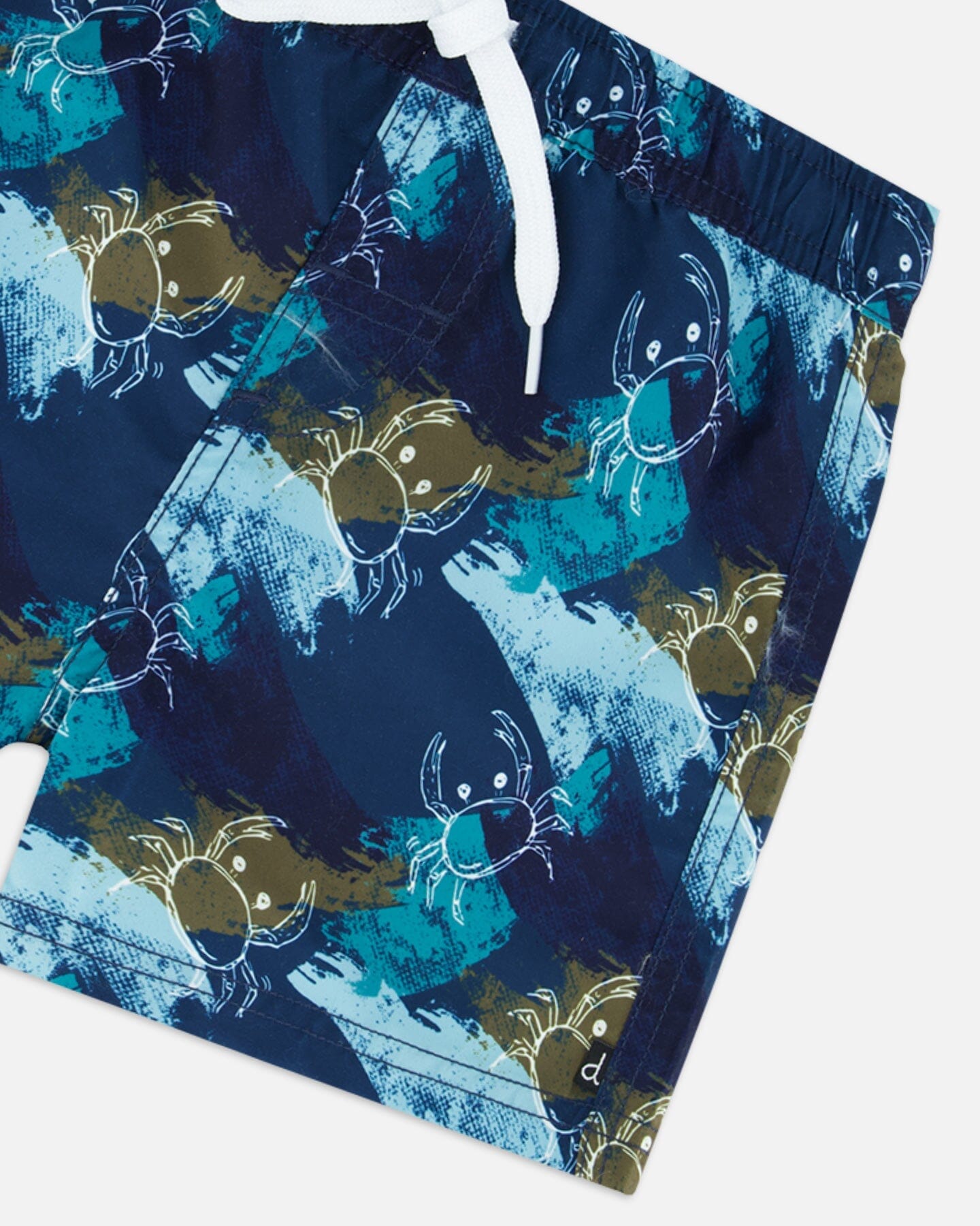 Mid-thigh Boardshort Crabs Print Navy