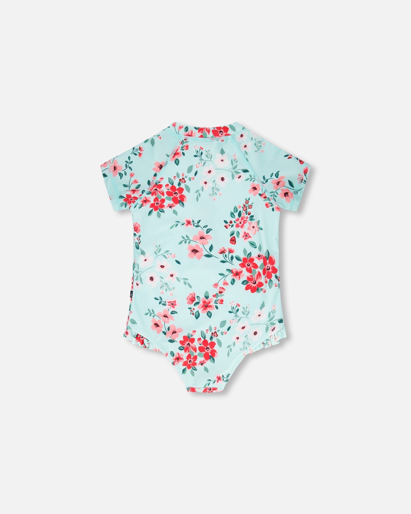 One Piece Rashguard Light Blue Flower Print