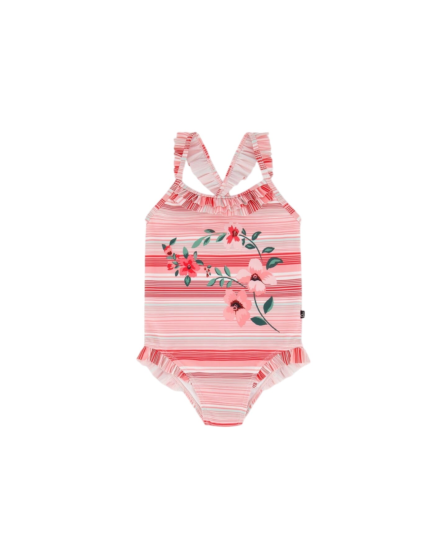 One Piece Swimsuit Multicolor Pink Stripe