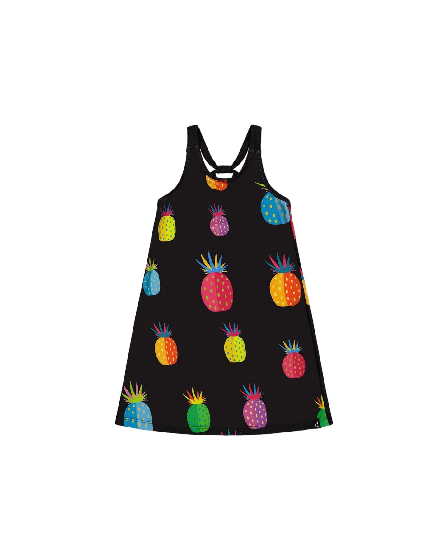 Beach Dress Black Printed Pineapples