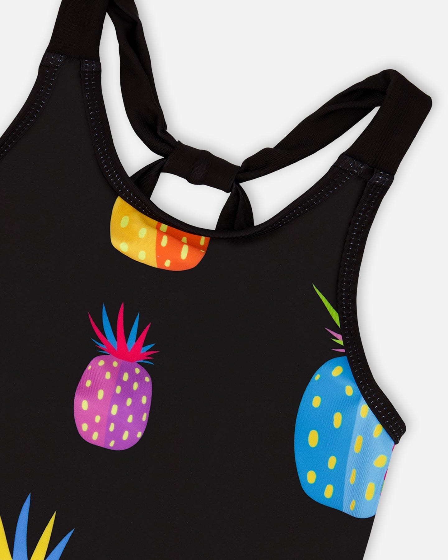 Beach Dress Black Printed Pineapples