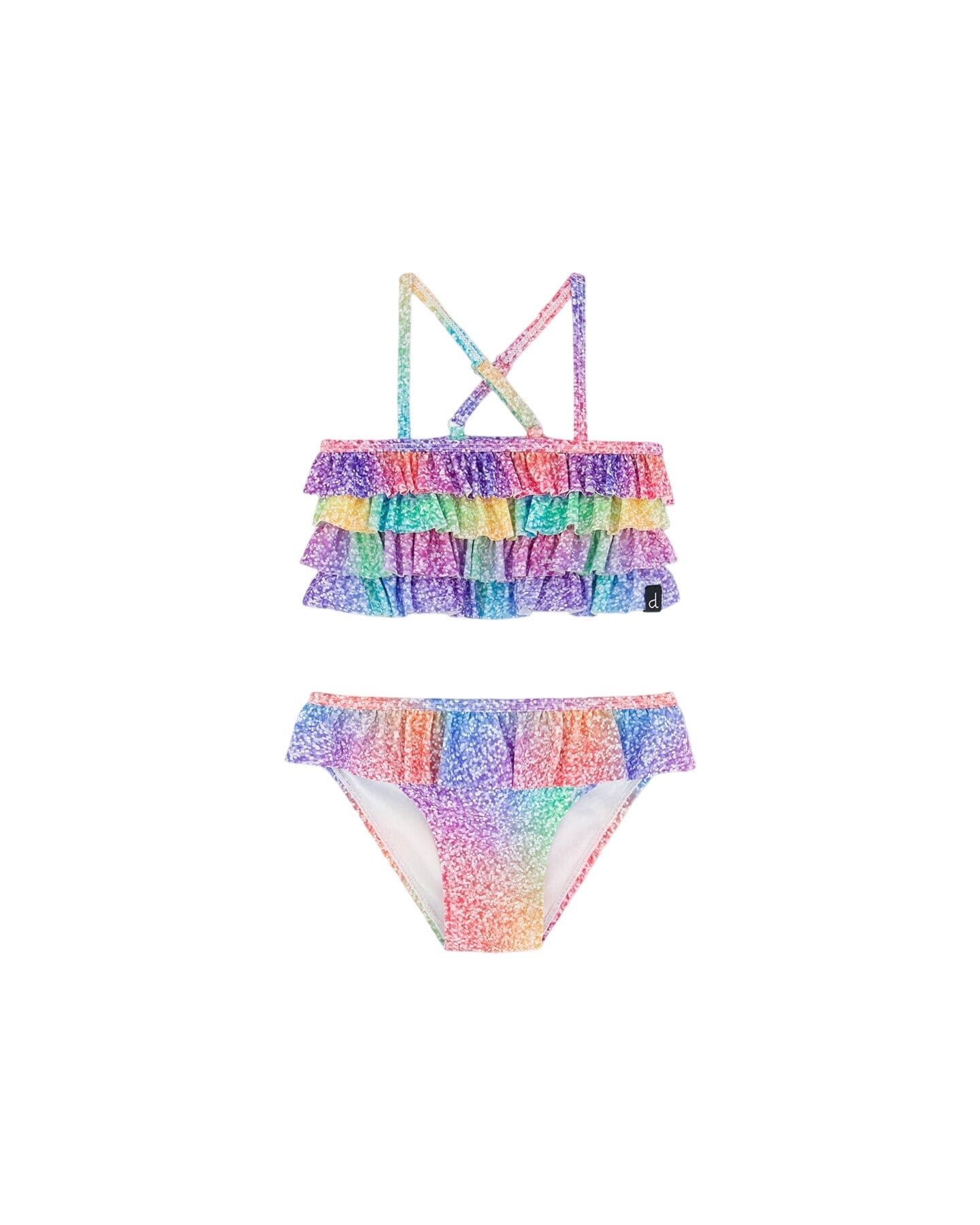 Two Piece Swimsuit Gradient Rainbow Print