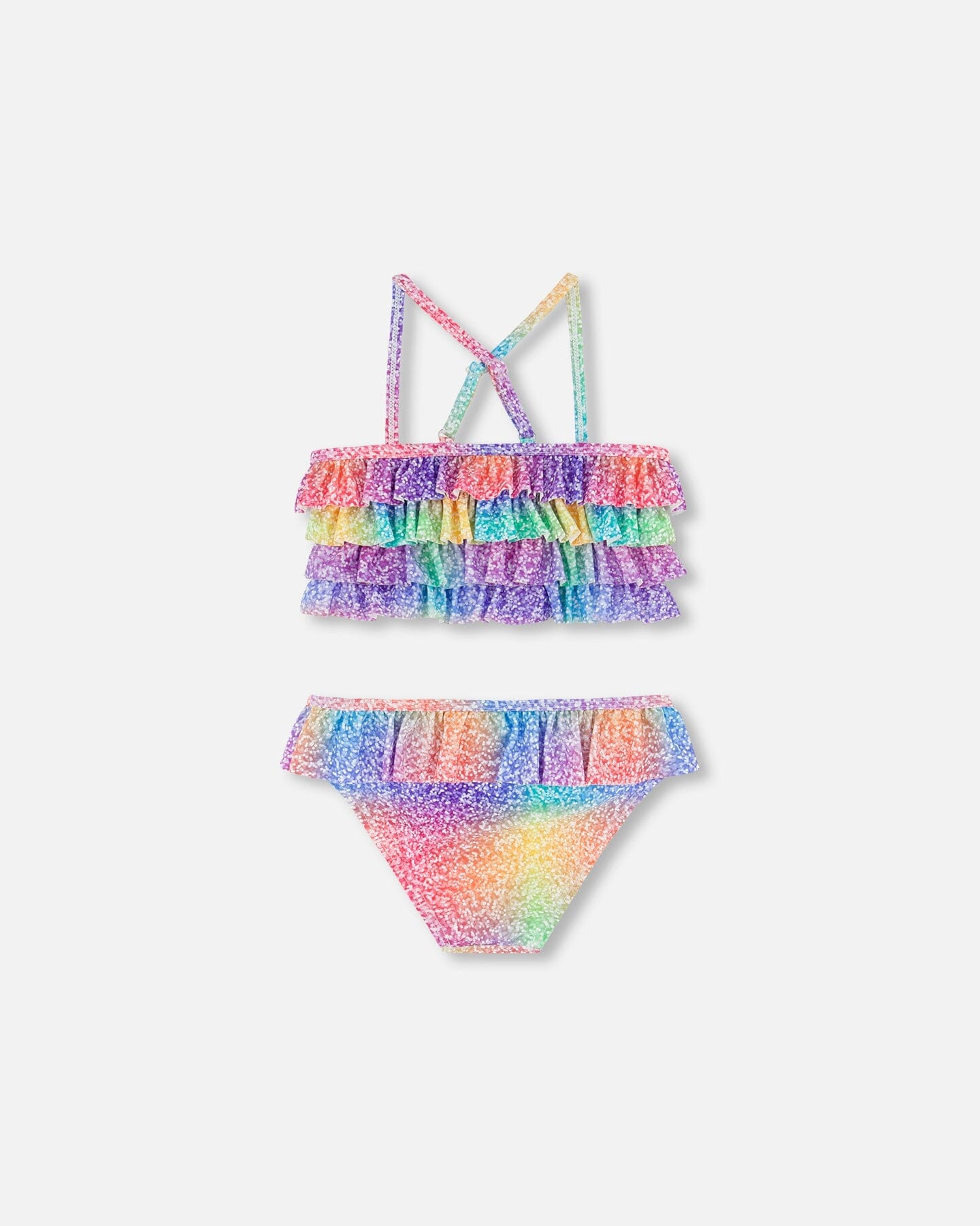 Two Piece Swimsuit Gradient Rainbow Print