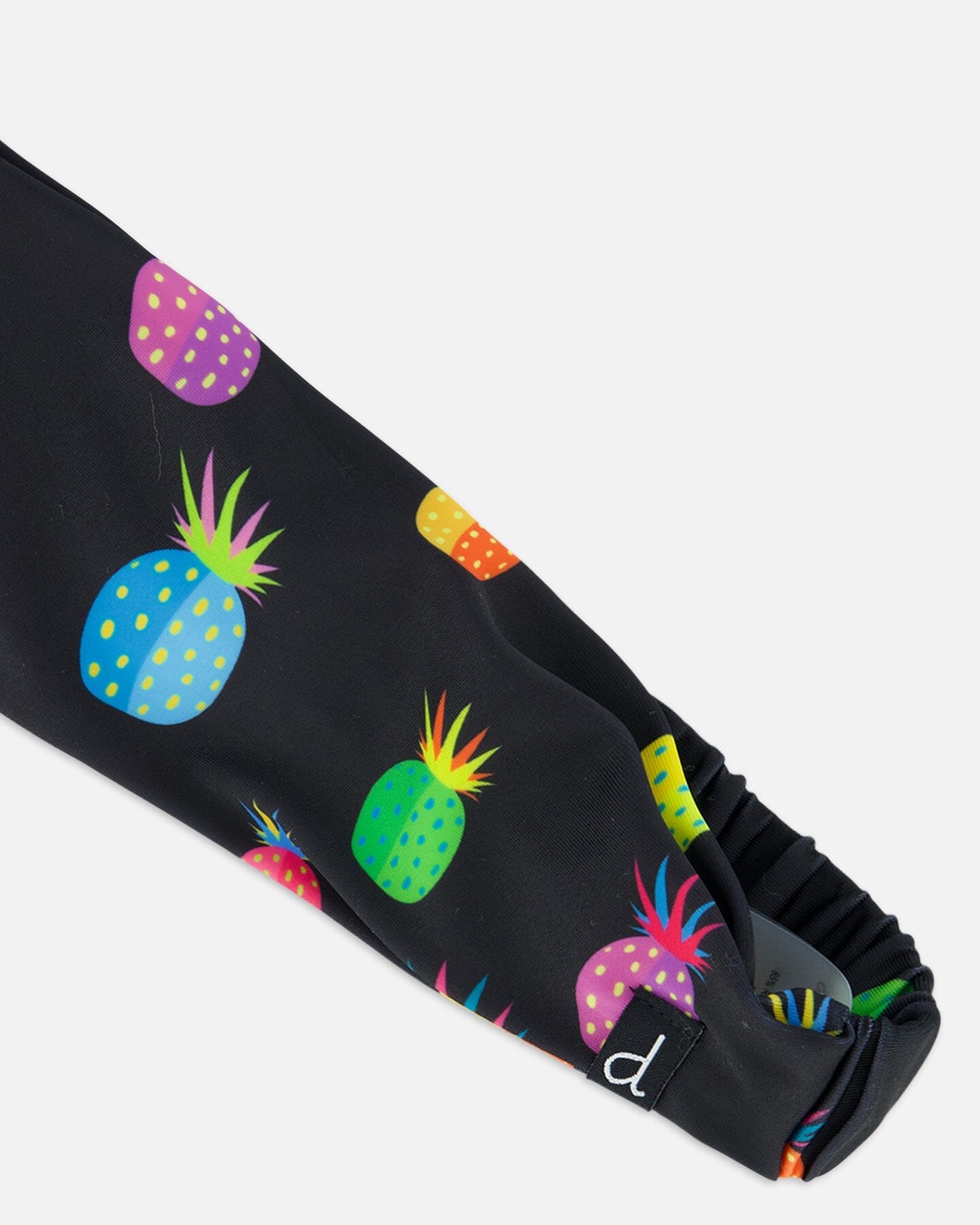 Swimwear Headband Black Printed Pineapples