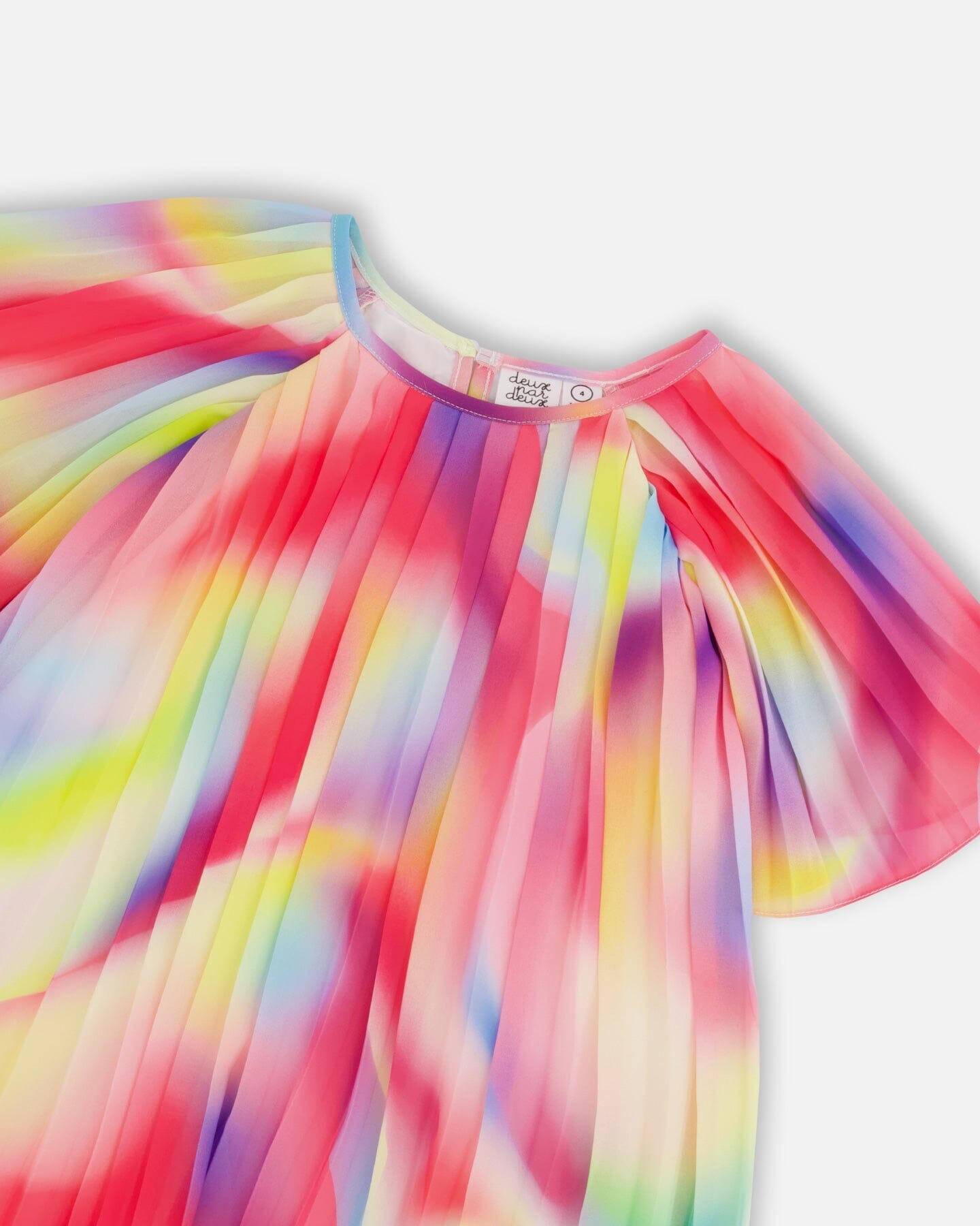 Pleated Chiffon Dress Rainbow