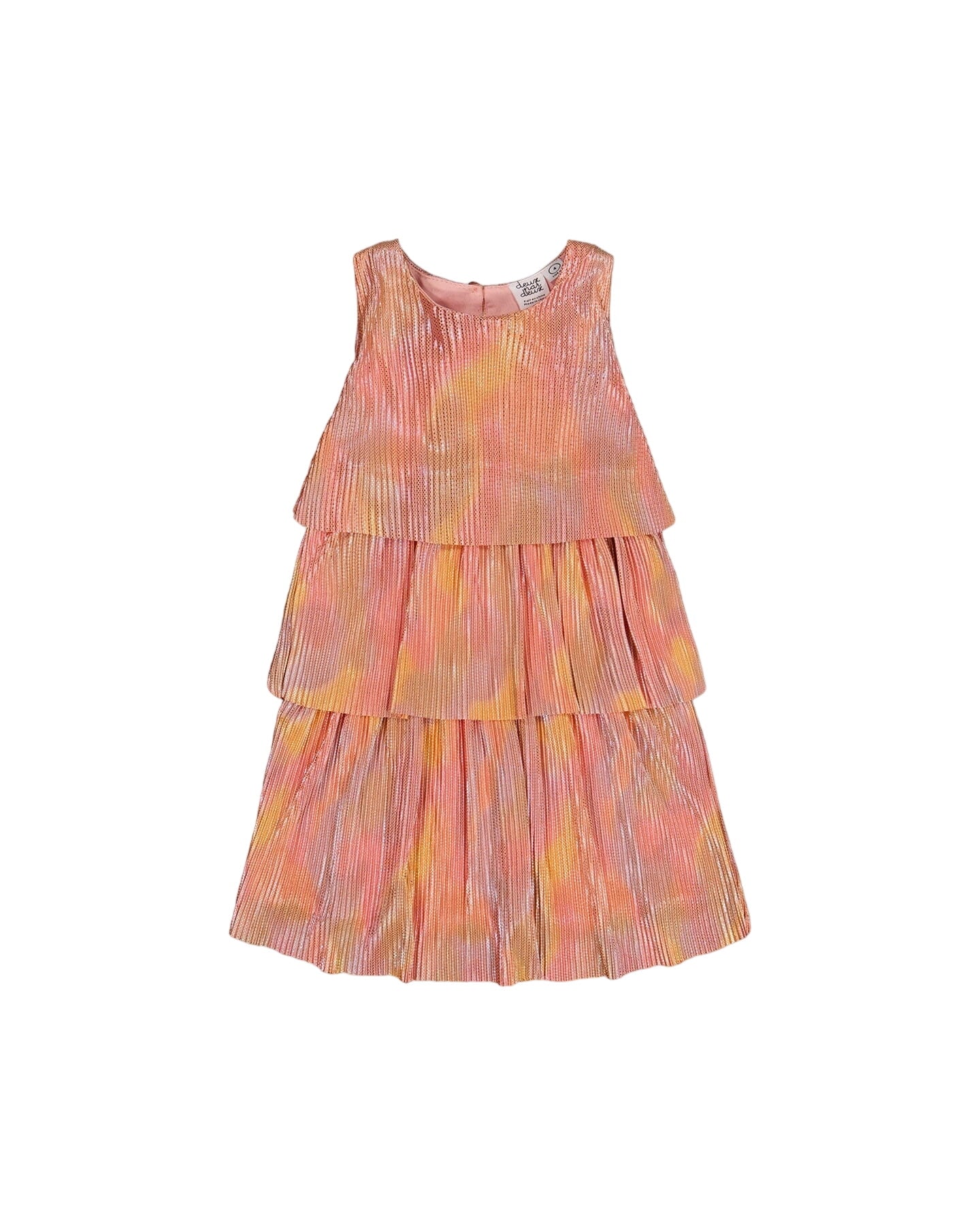 Pleated Layered Dress Metallic Rainbow