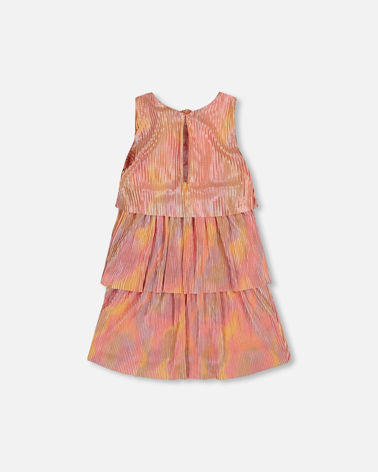 Pleated Layered Dress Metallic Rainbow