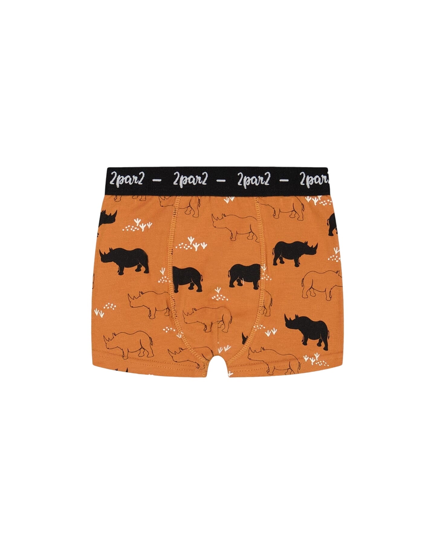 Organic Cotton Boxer Short Caramel Printed Rhinoceros