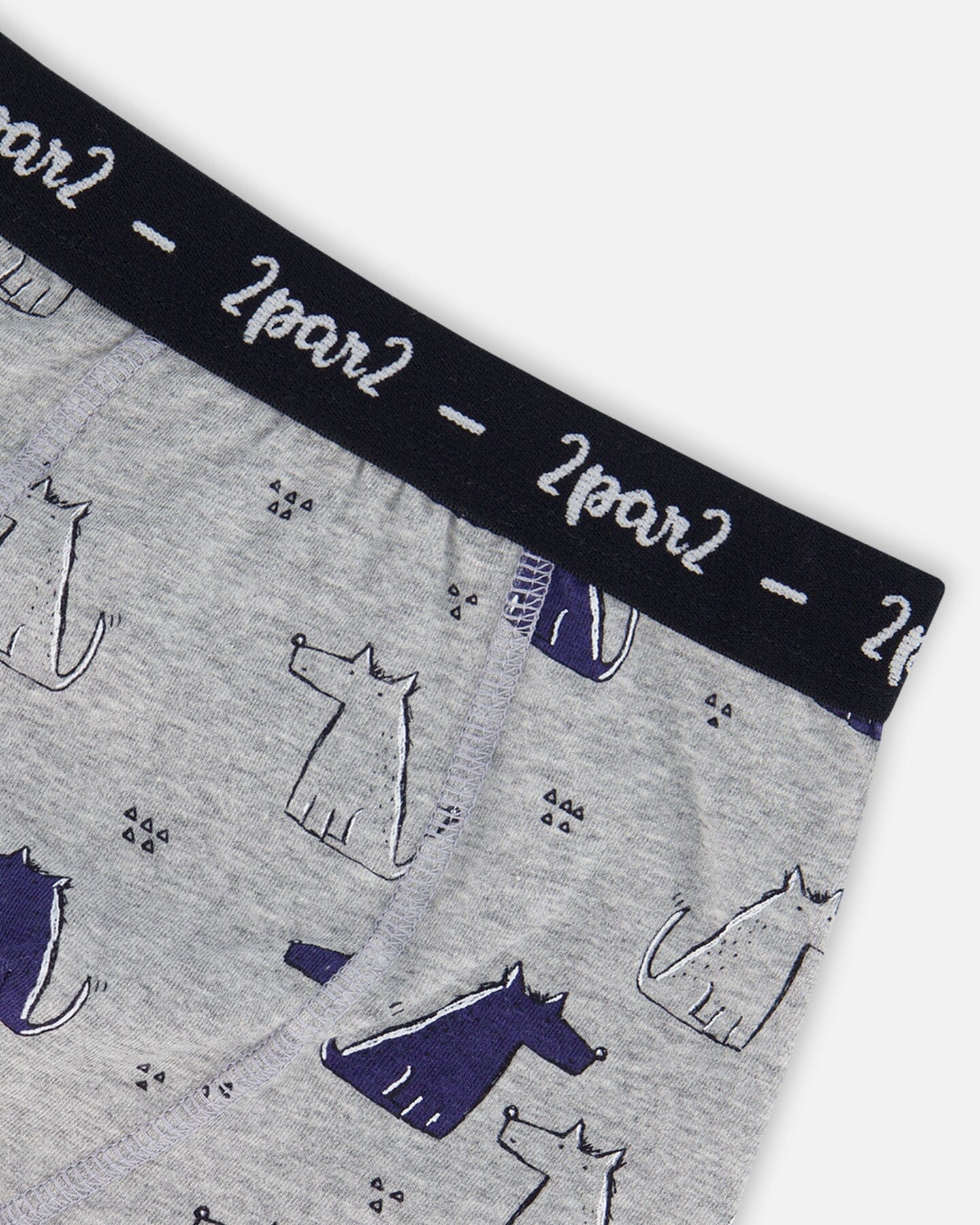 Organic Cotton Boxer Short Grey Mix Printed Dogs