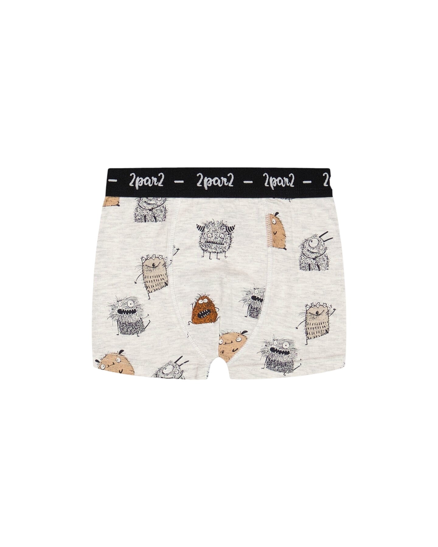 Organic Cotton Boxer Short Heather Beige Printed Monsters