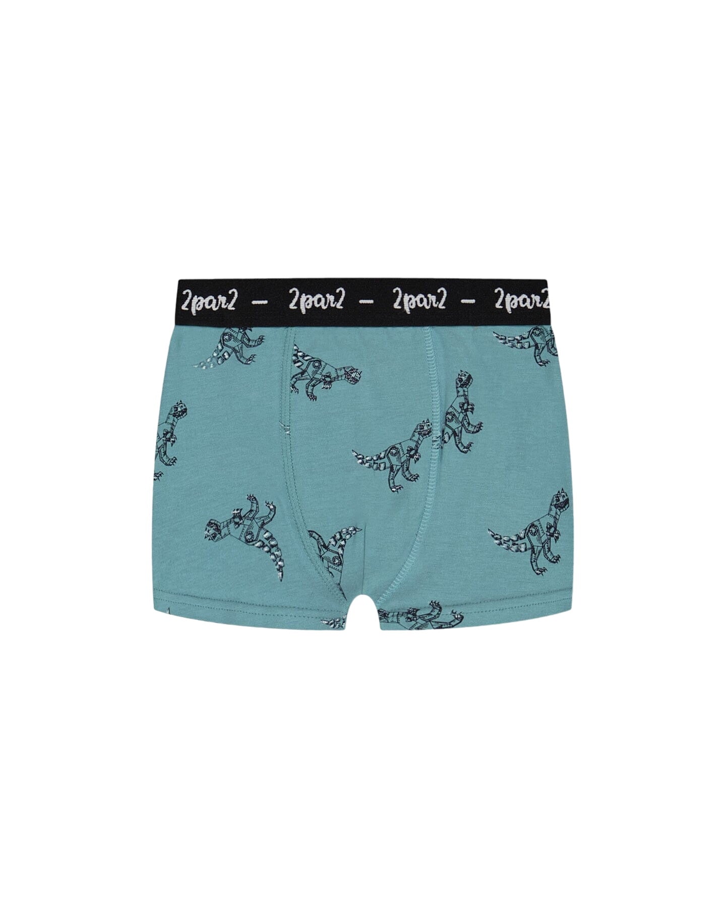 Organic Cotton Boxer Short Teal With Mechanical Dinosaurs Print