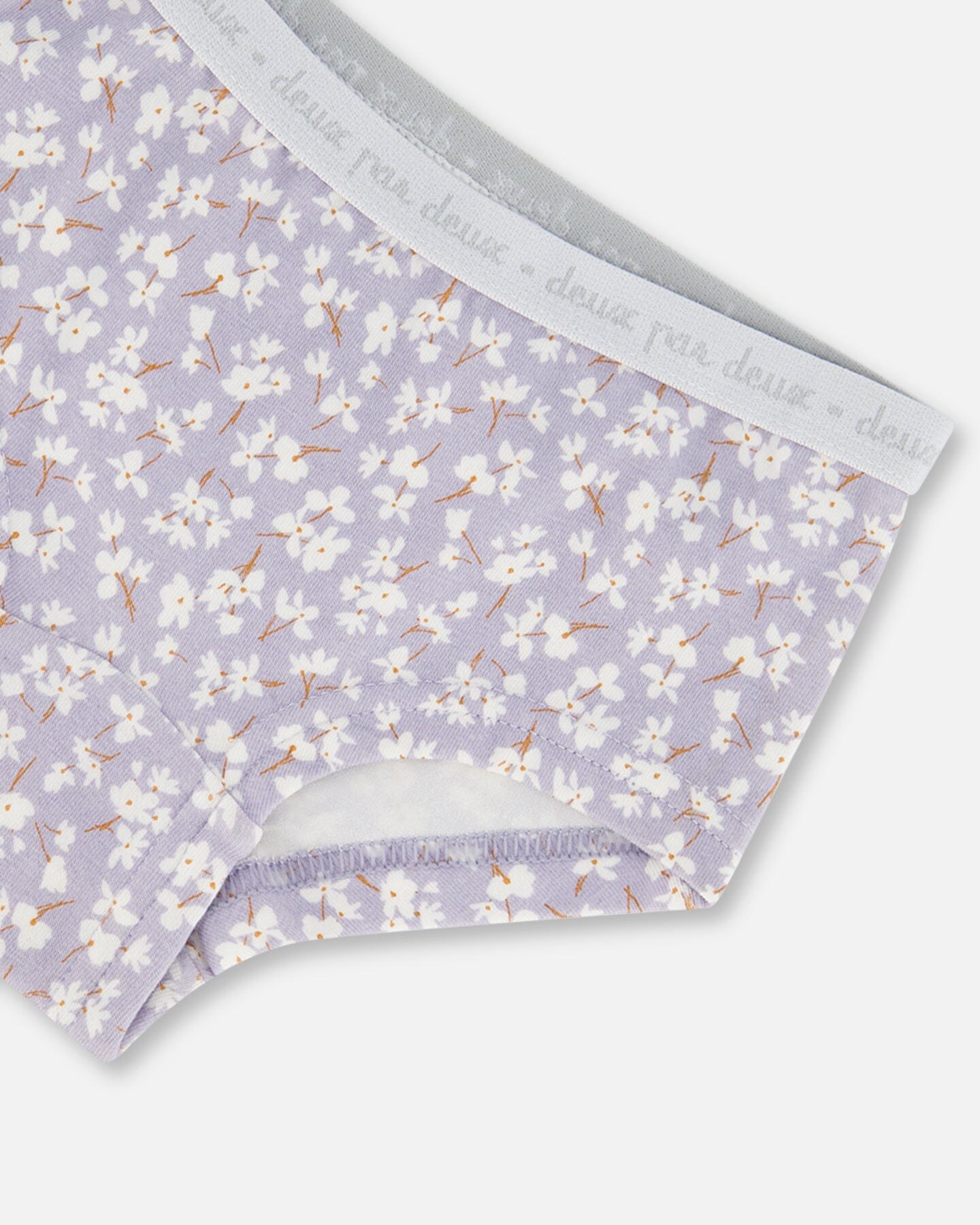 Organic Cotton Boyshort Pantie Lilac Printed Little Flowers