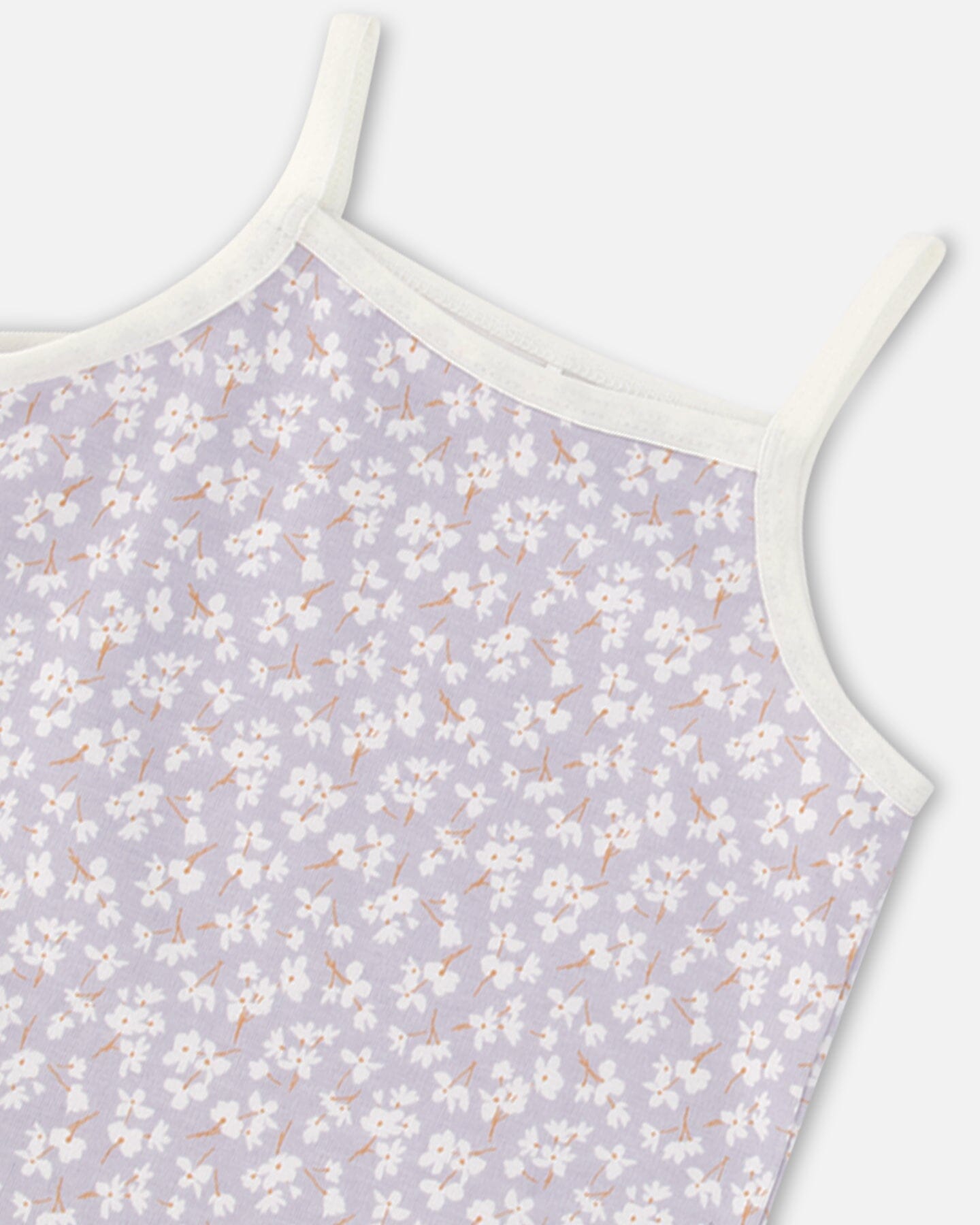 Organic Cotton Tank Top Lilac Printed Little Flowers