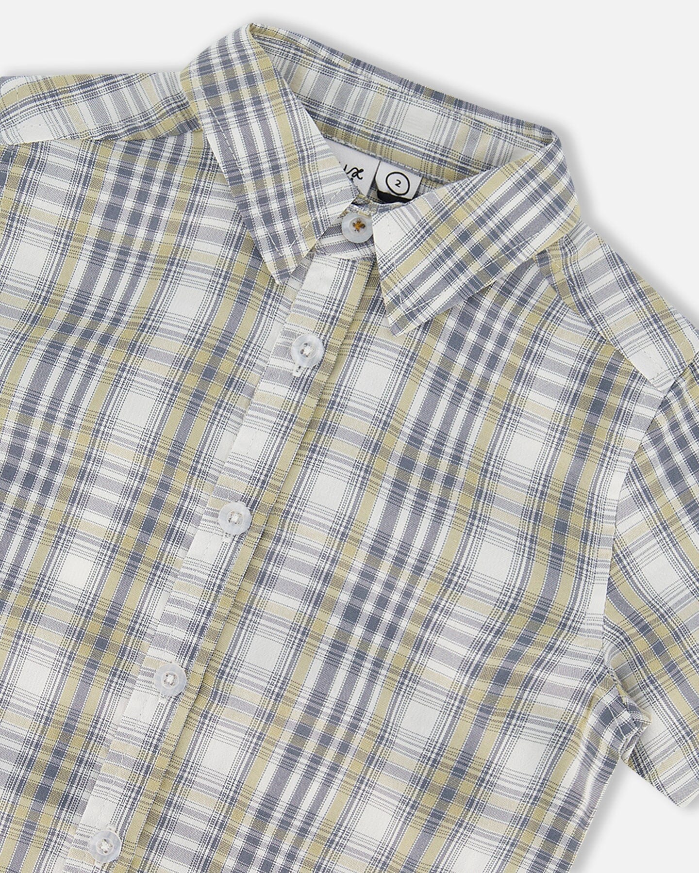 Plaid Short Sleeve Shirt Blue Green