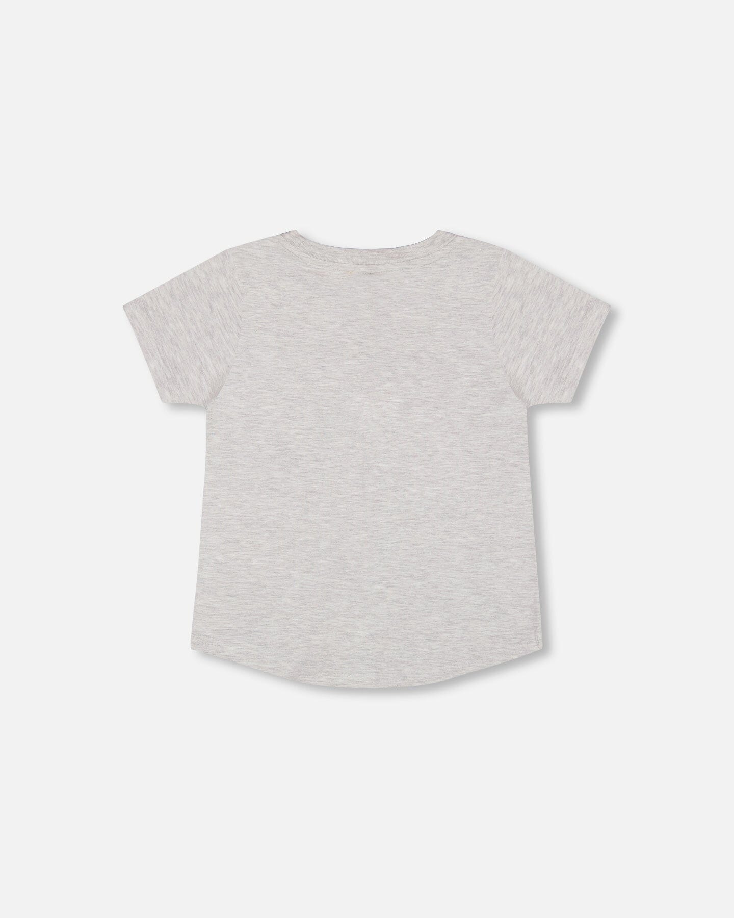 Organic Cotton T-shirt With Dino Print Light Gray Mix