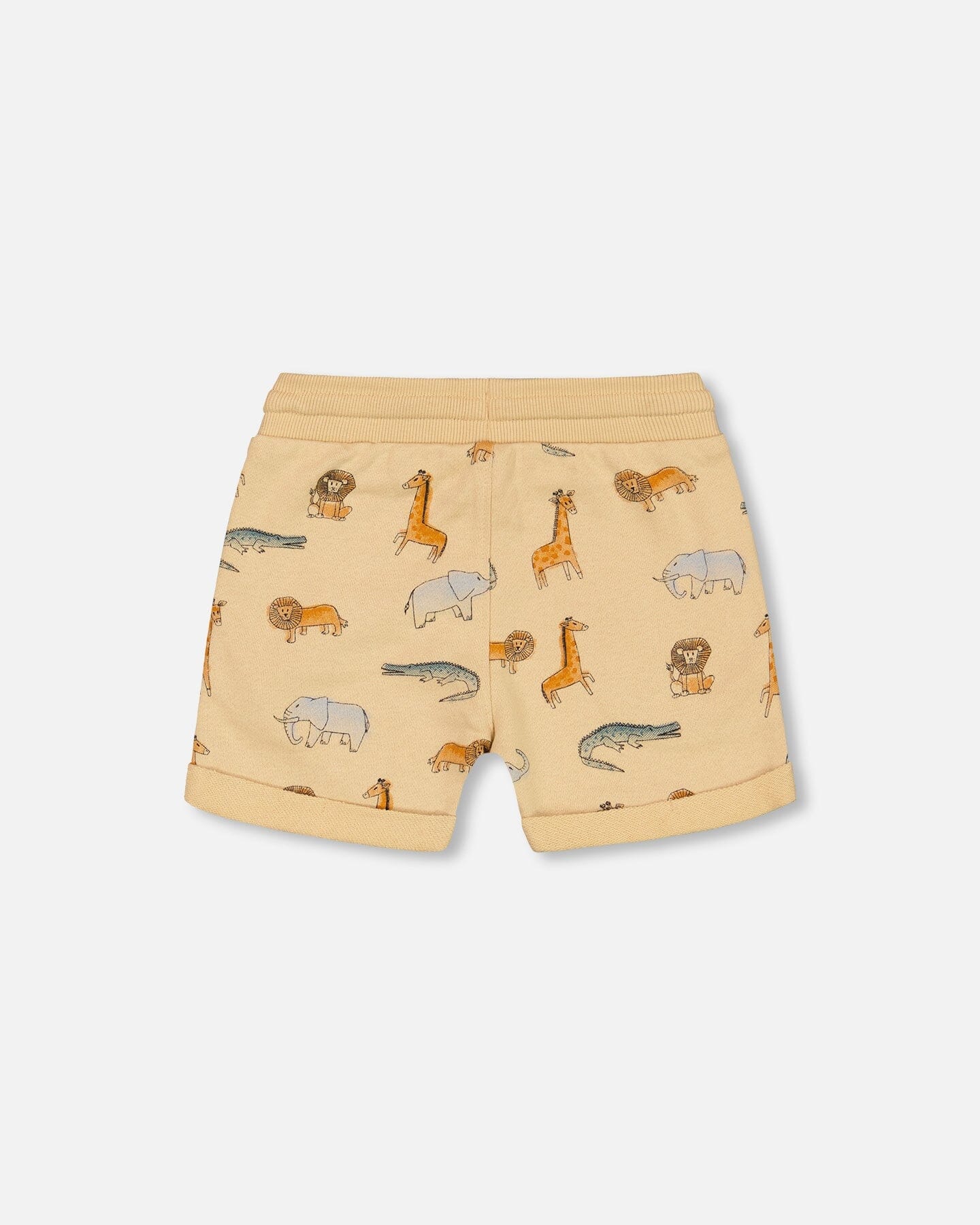 French Terry Short Beige Printed Jungle Animal