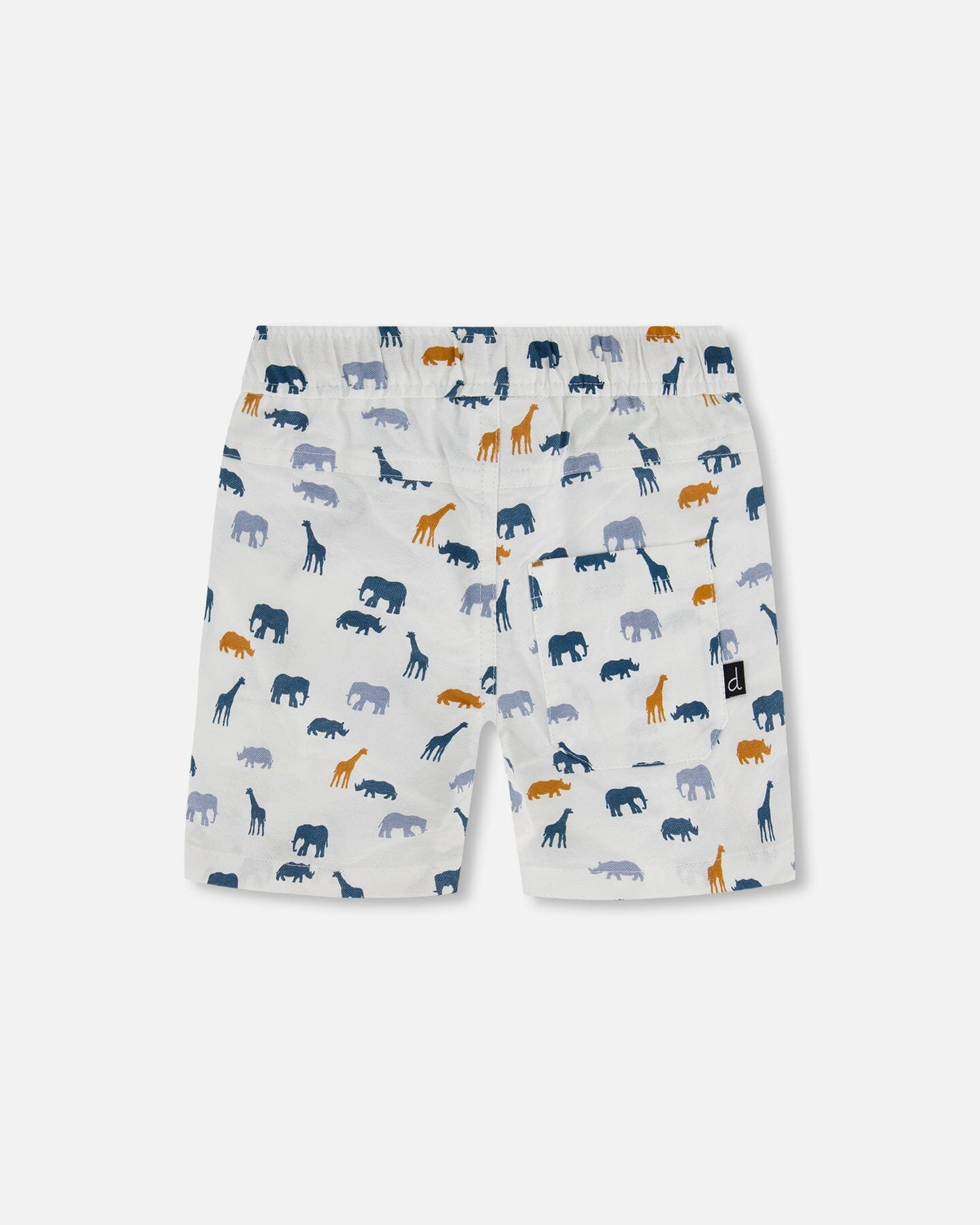 Poplin Short White Printed Jungle Friends