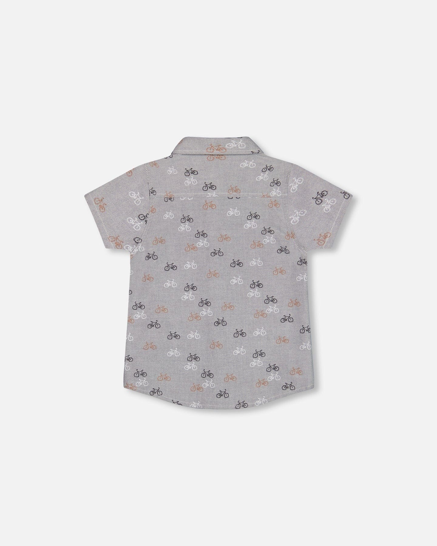 Short Sleeve Chambray Shirt Dark Grey Printed Bicycle