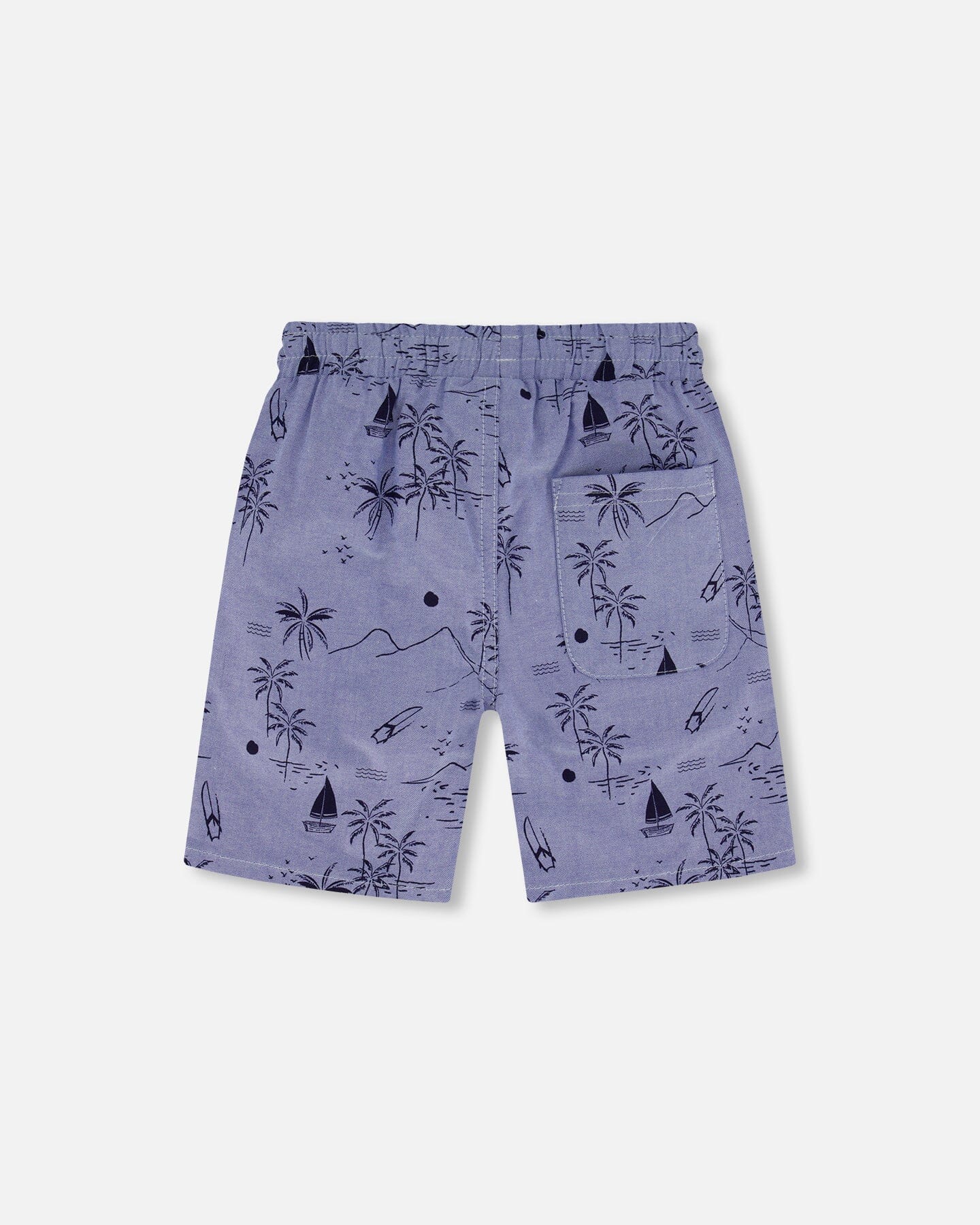 Chambray Short Blue Printed Beach