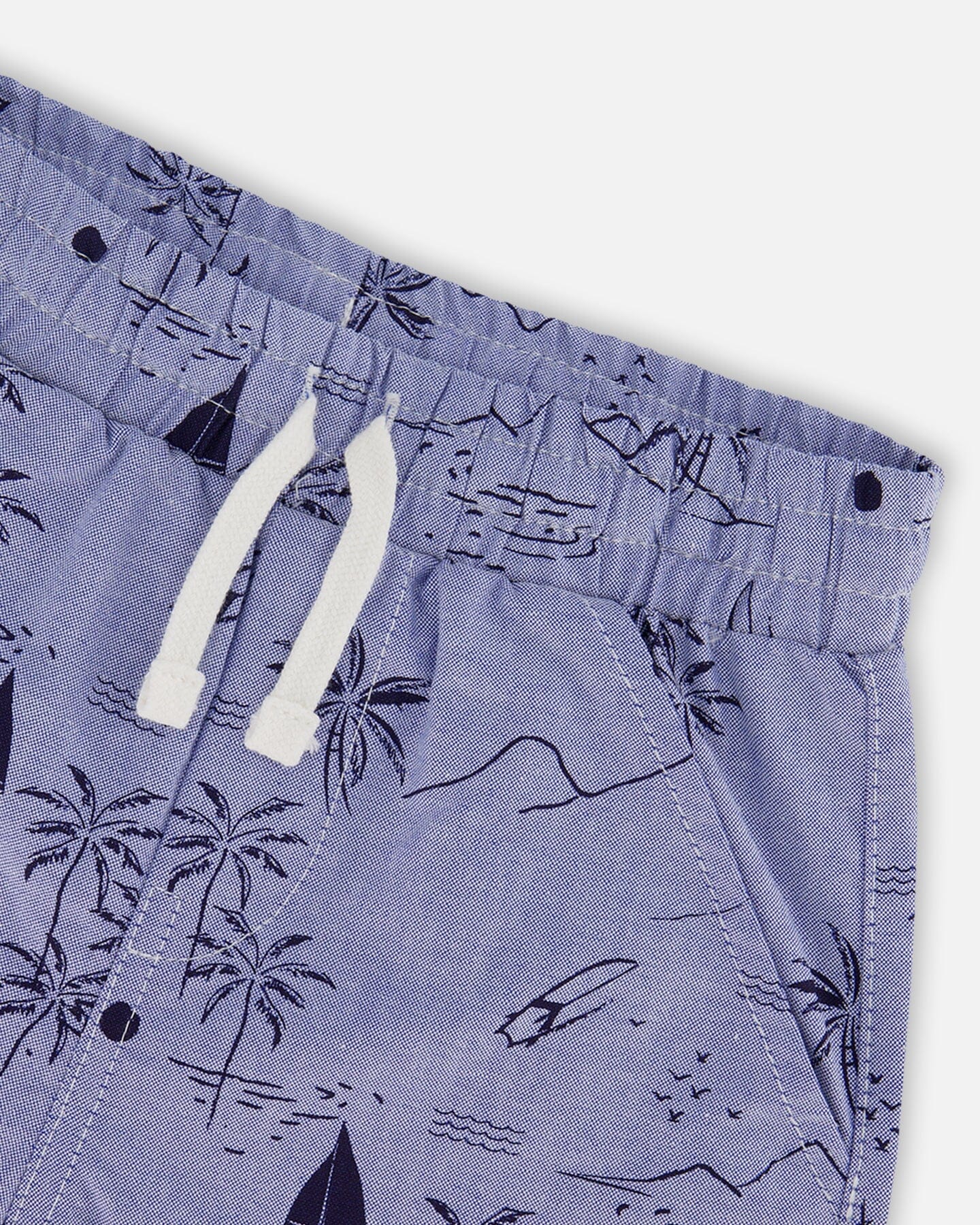 Chambray Short Blue Printed Beach