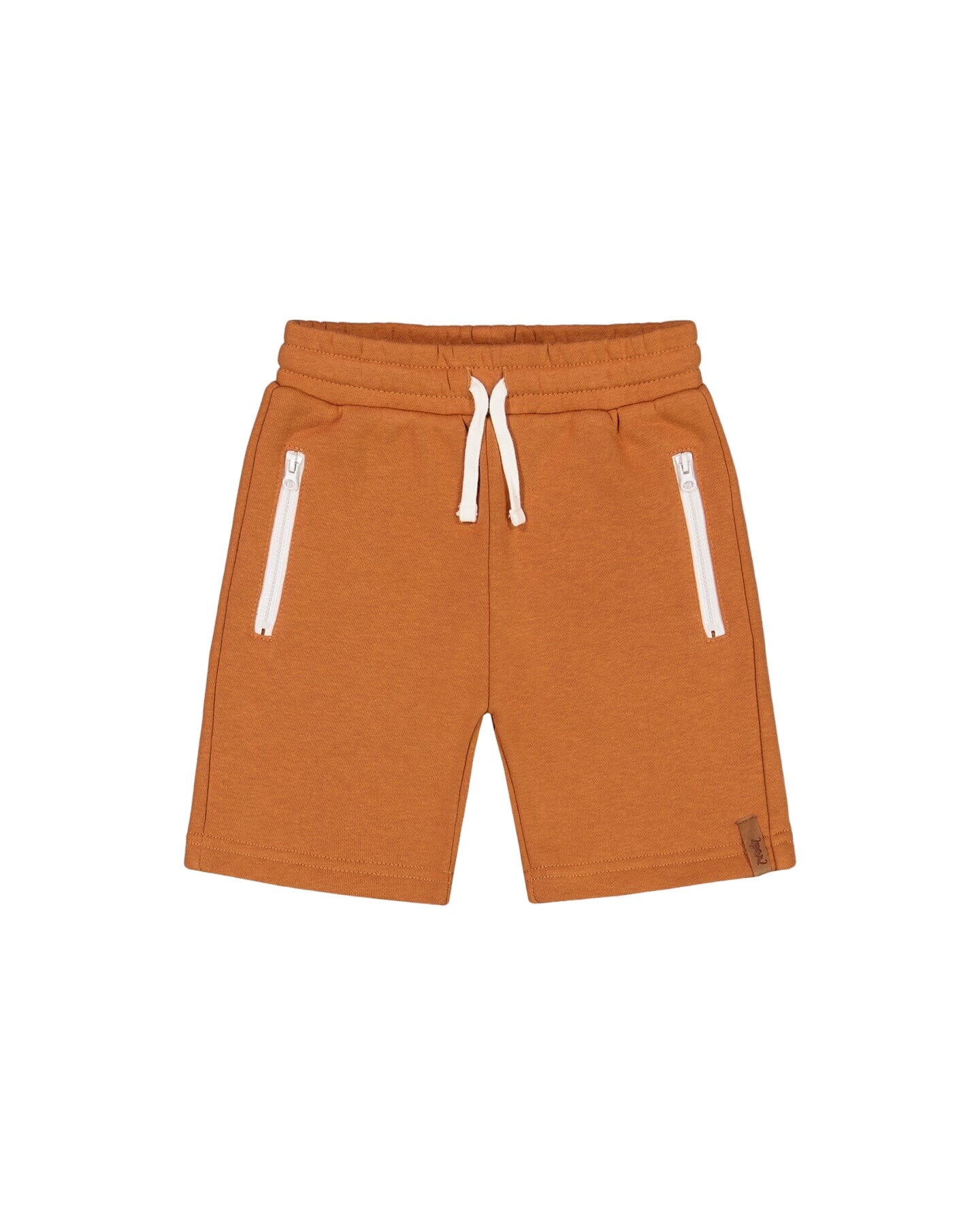 French Terry Short With Zipper Pockets Spicy Brown