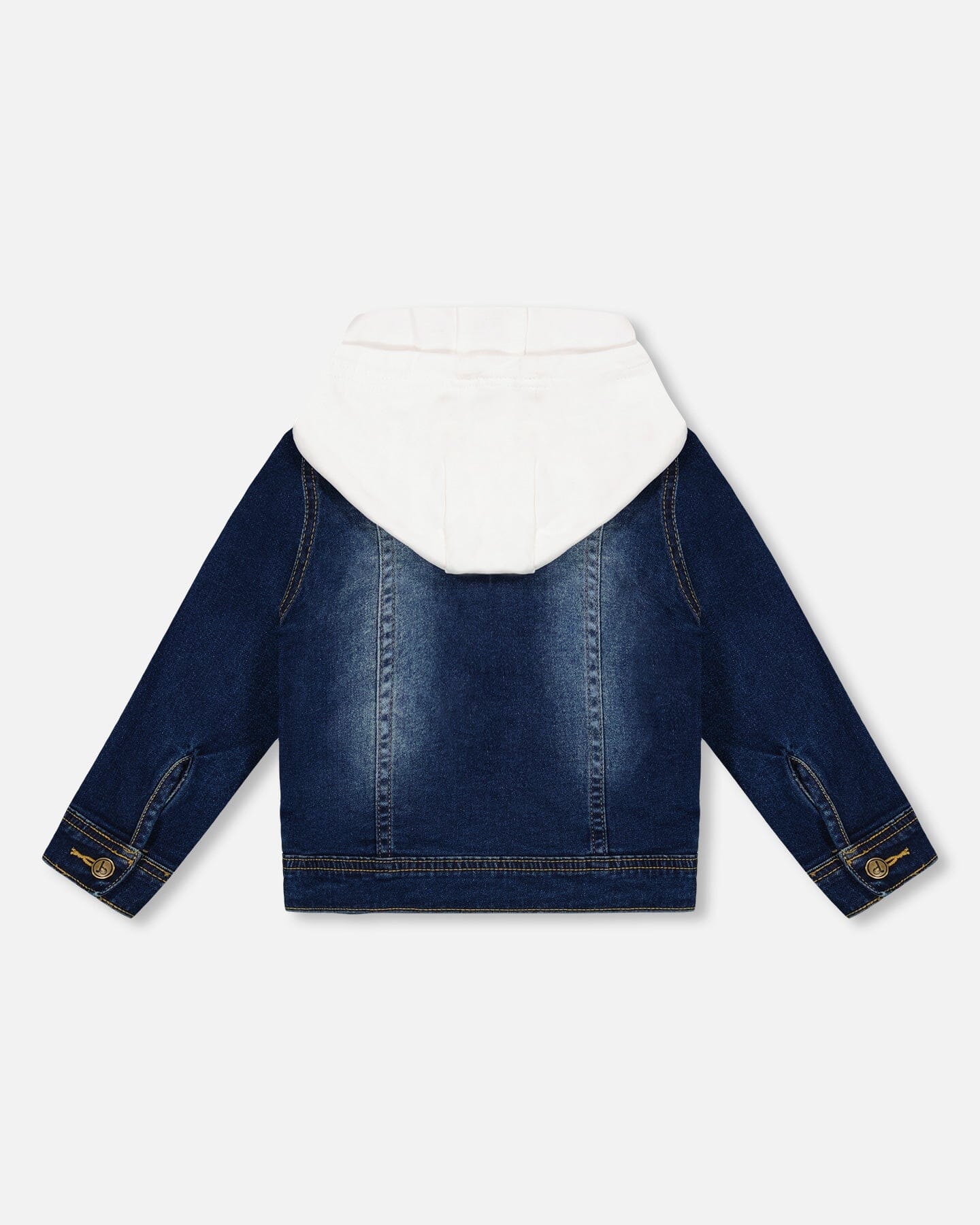 Blue Denim Jacket With Detachable French Terry Hood