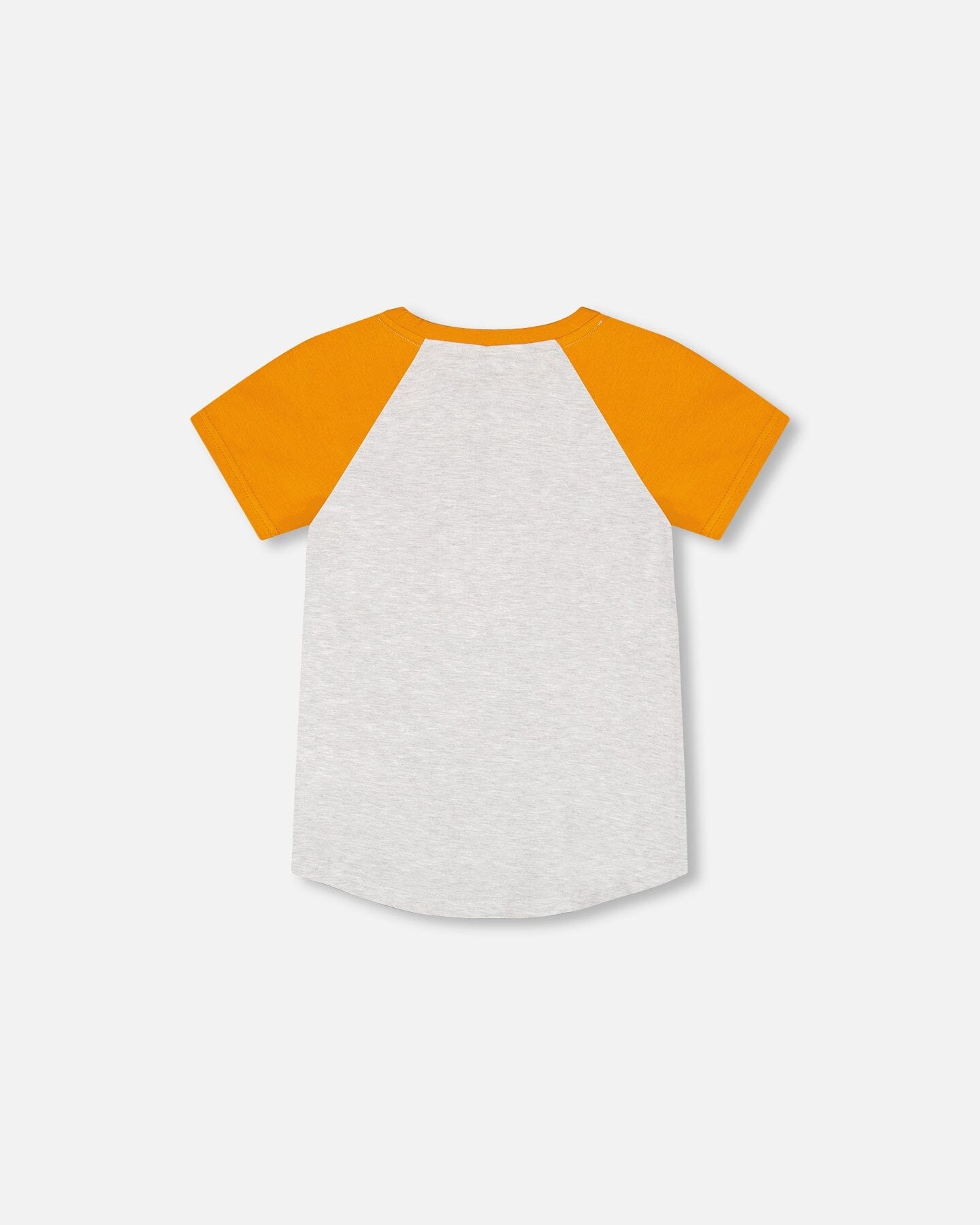 Organic Cotton Raglan T-shirt Light Gray Mix And Orange