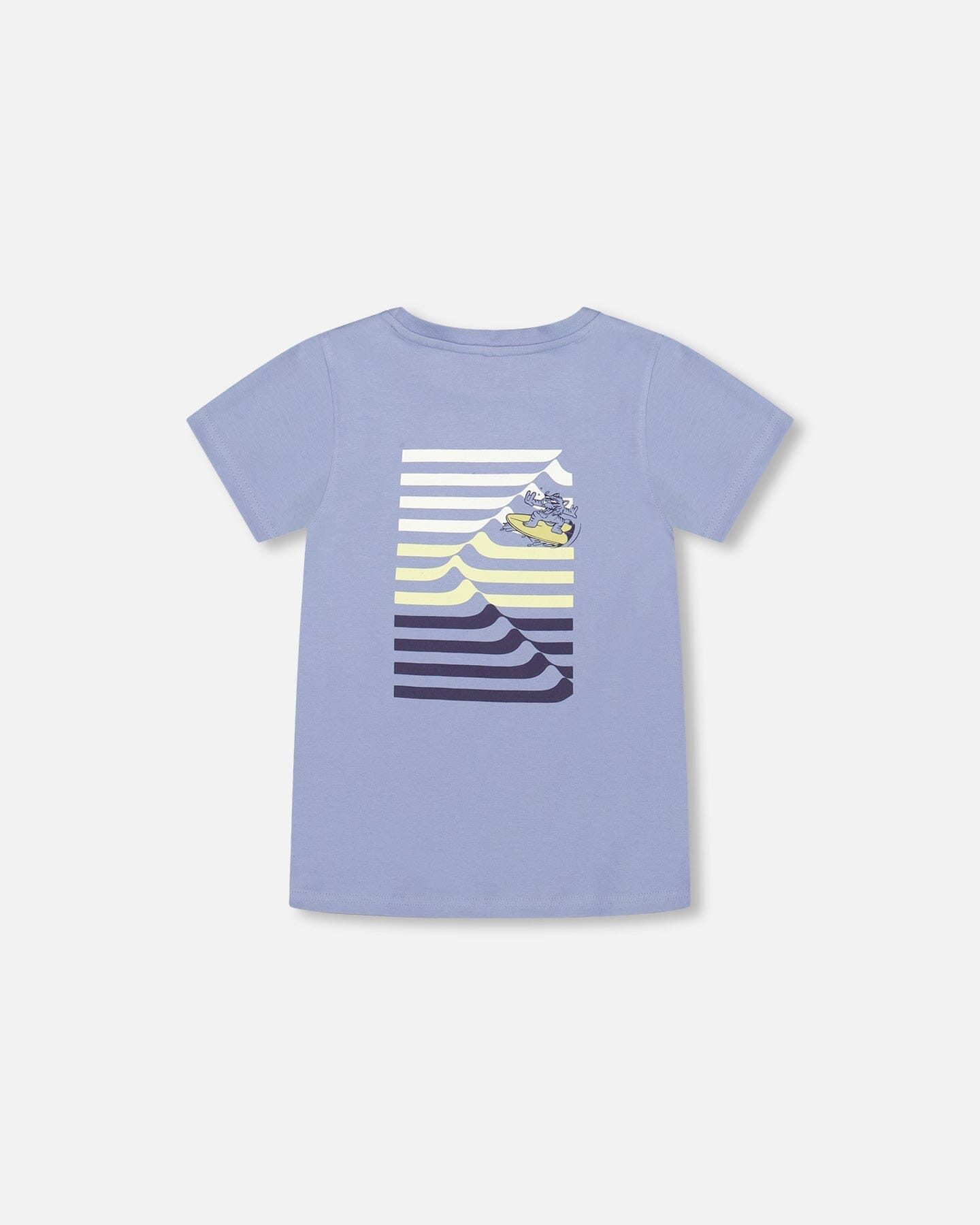 Organic Cotton T-shirt Blue Printed On Front And Back