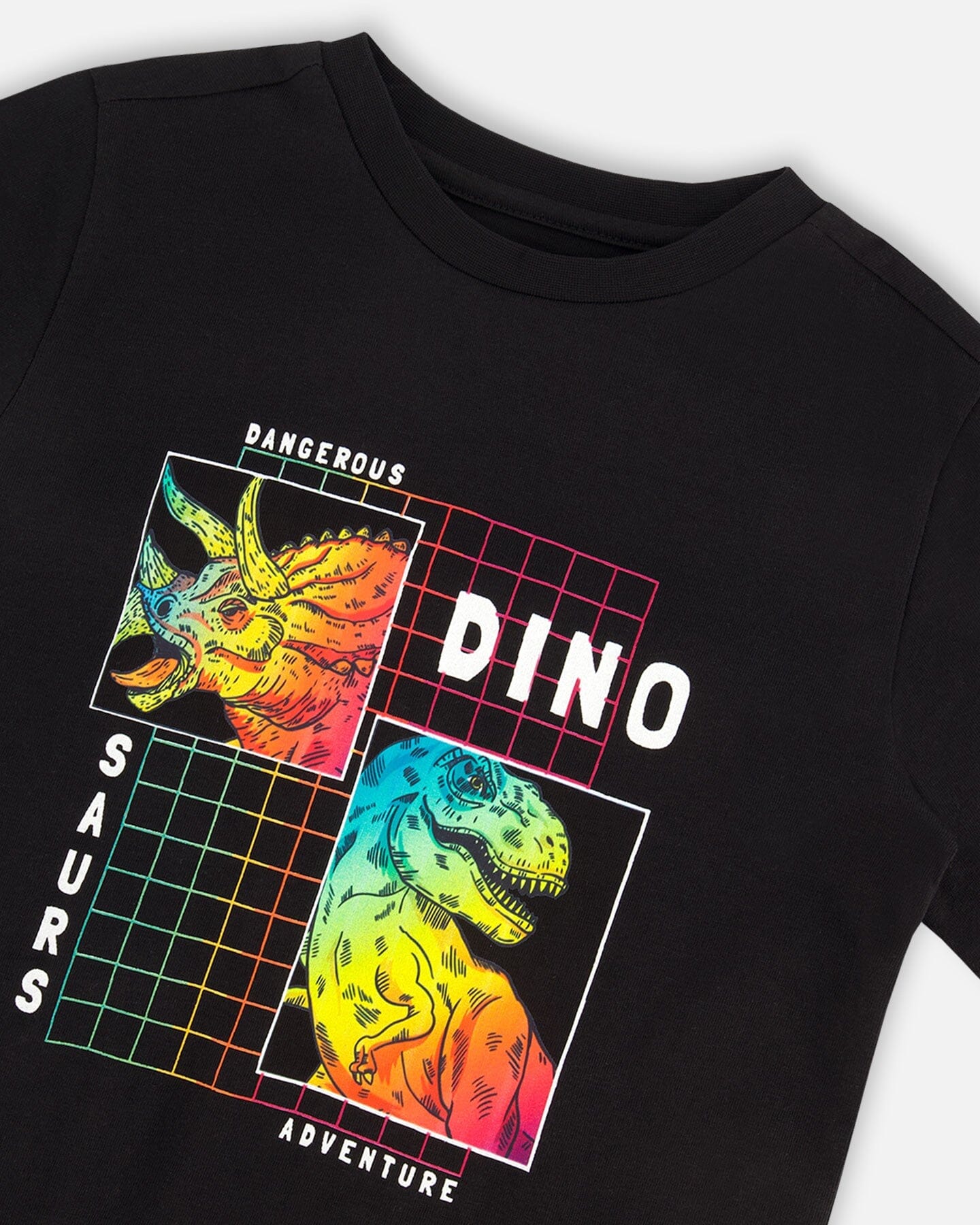 T-shirt Black Dinosaur Print