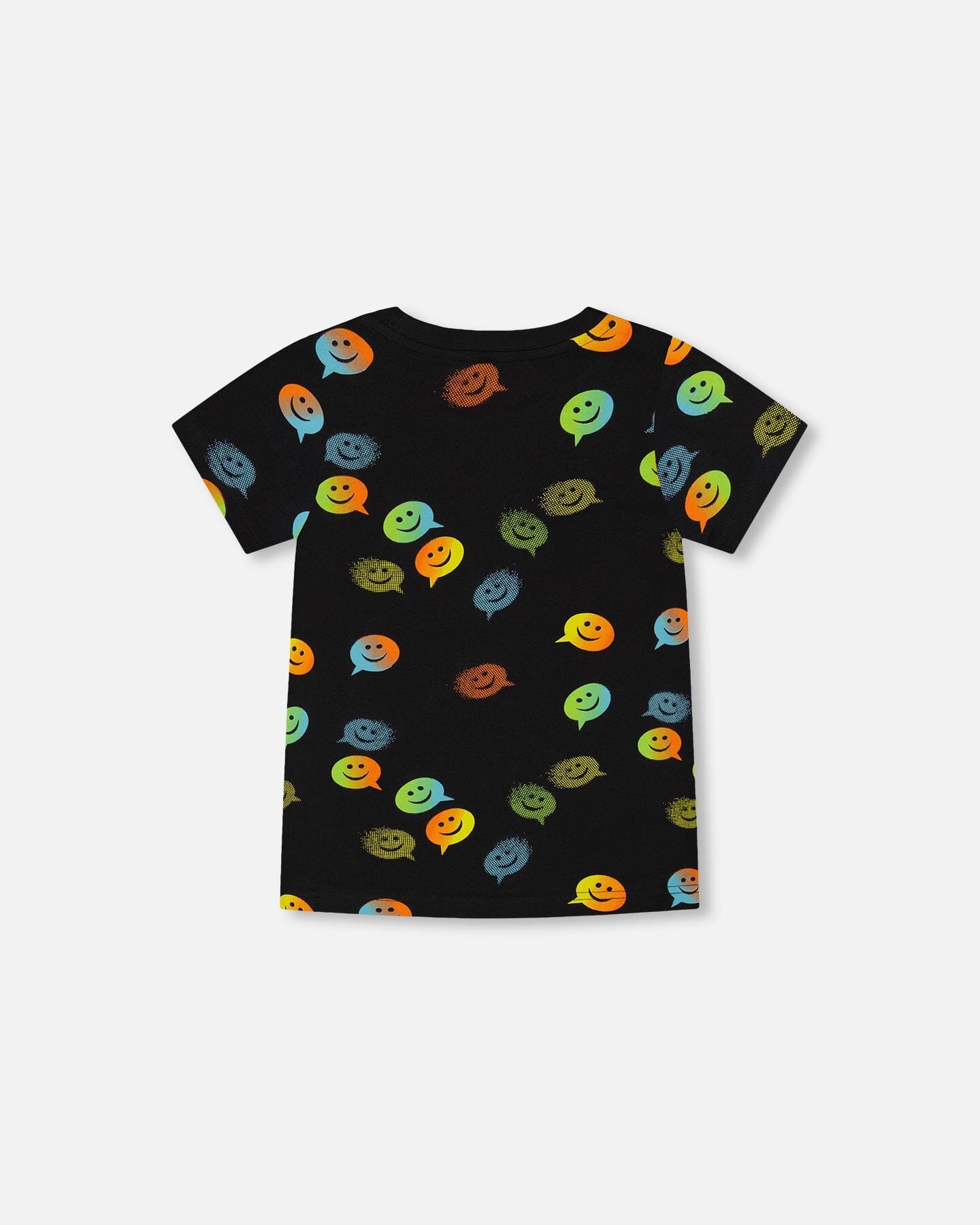 Organic Cotton T-shirt With Allover Print Black