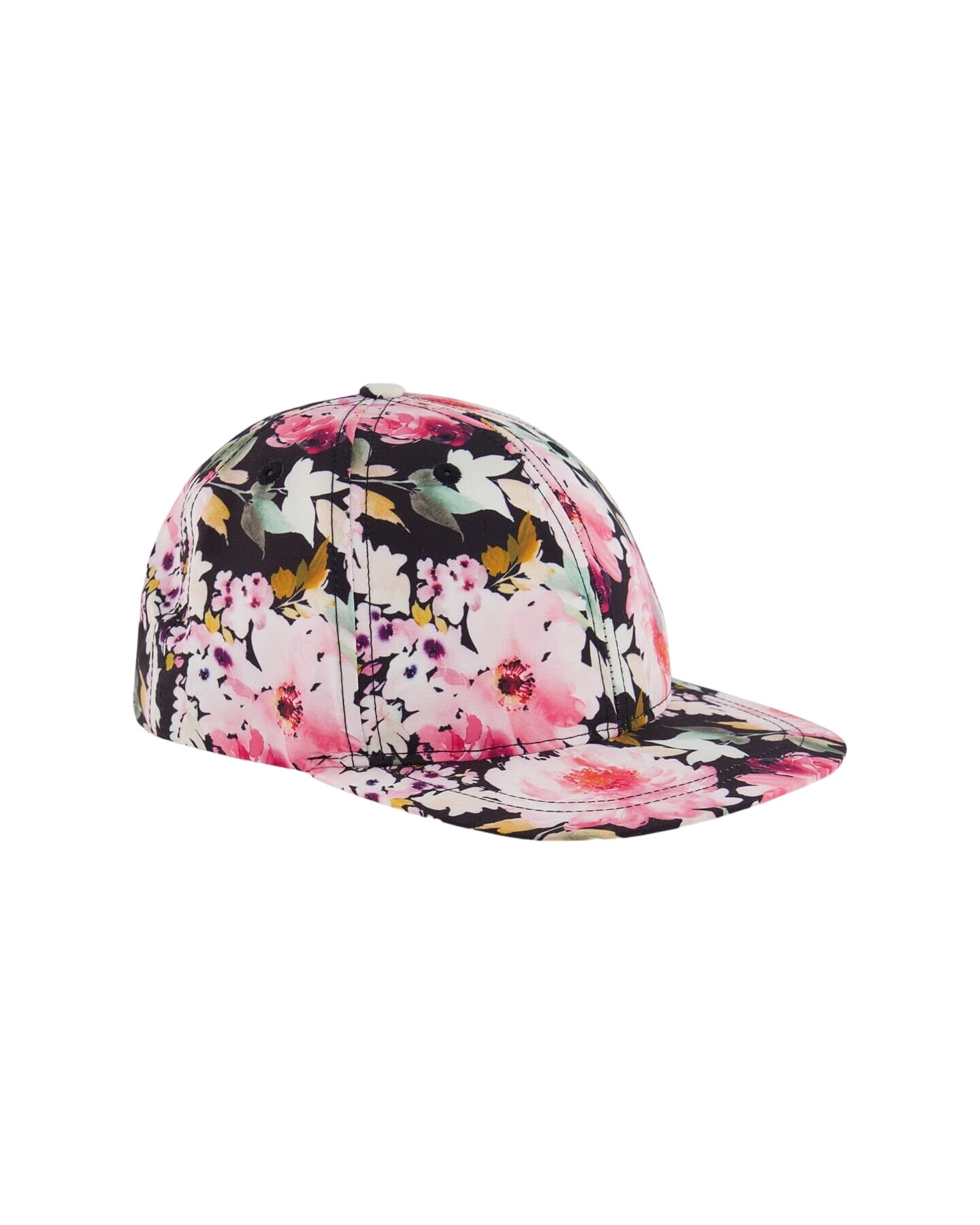 Cap Black Printed Big Flowers