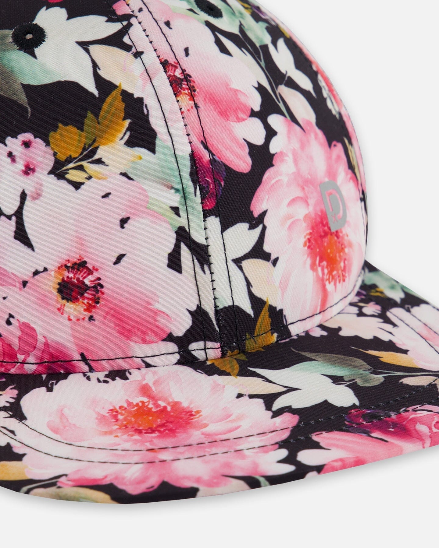 Cap Black Printed Big Flowers