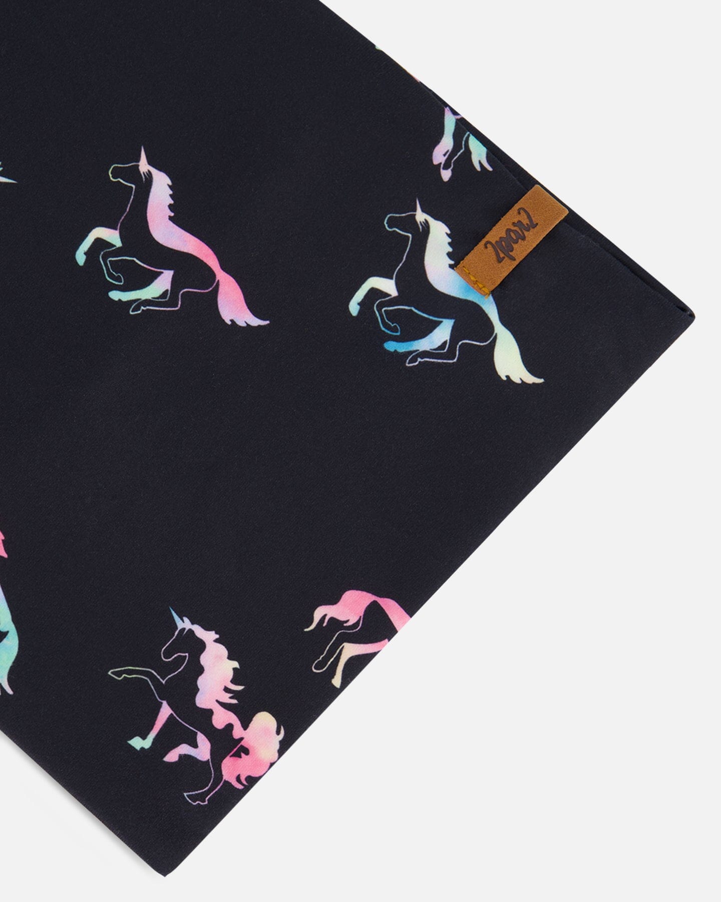 Neck Tube Black Printed Multicolor Unicorns