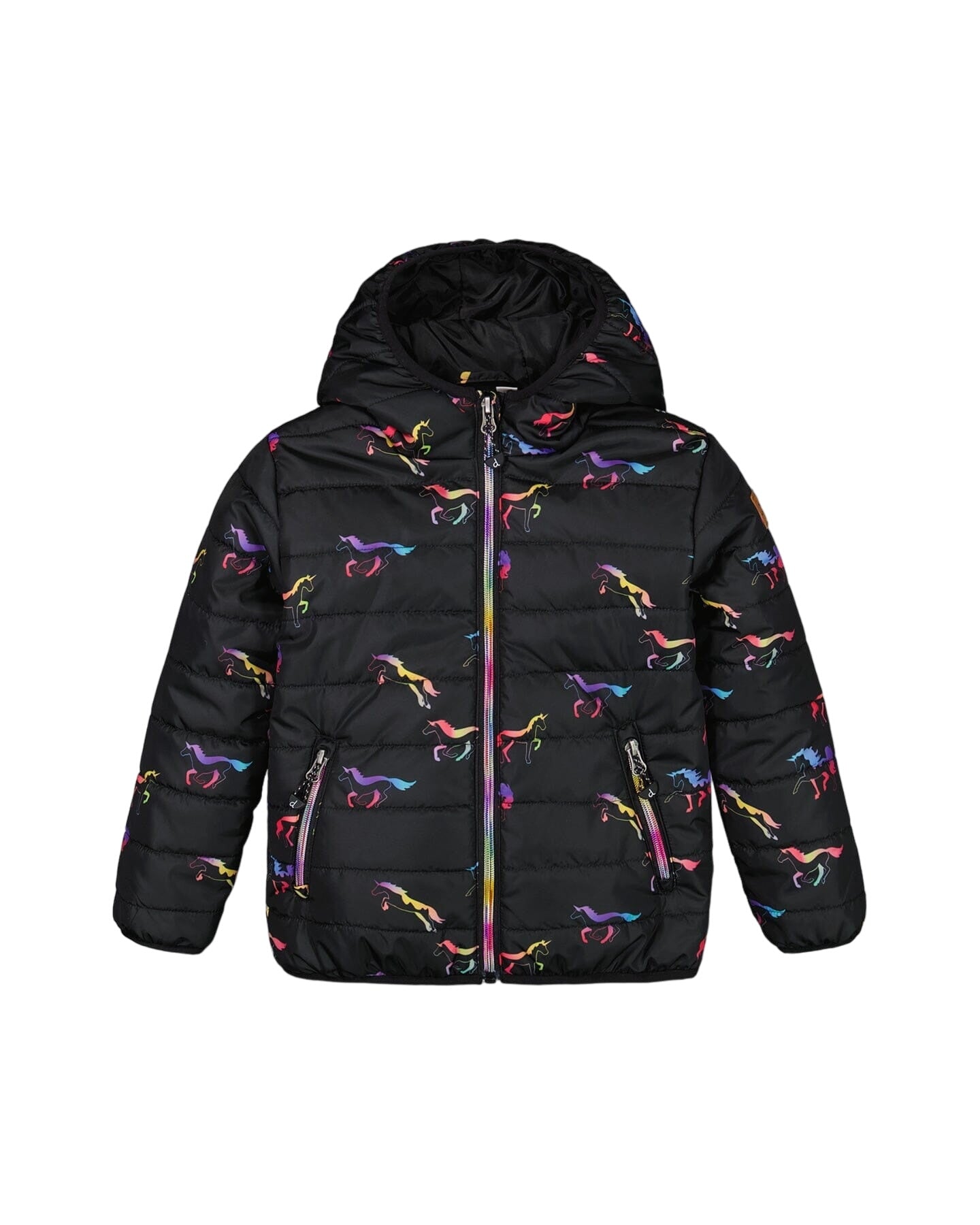 Quilted Mid-season Jacket Black Printed Multicolor Unicorns